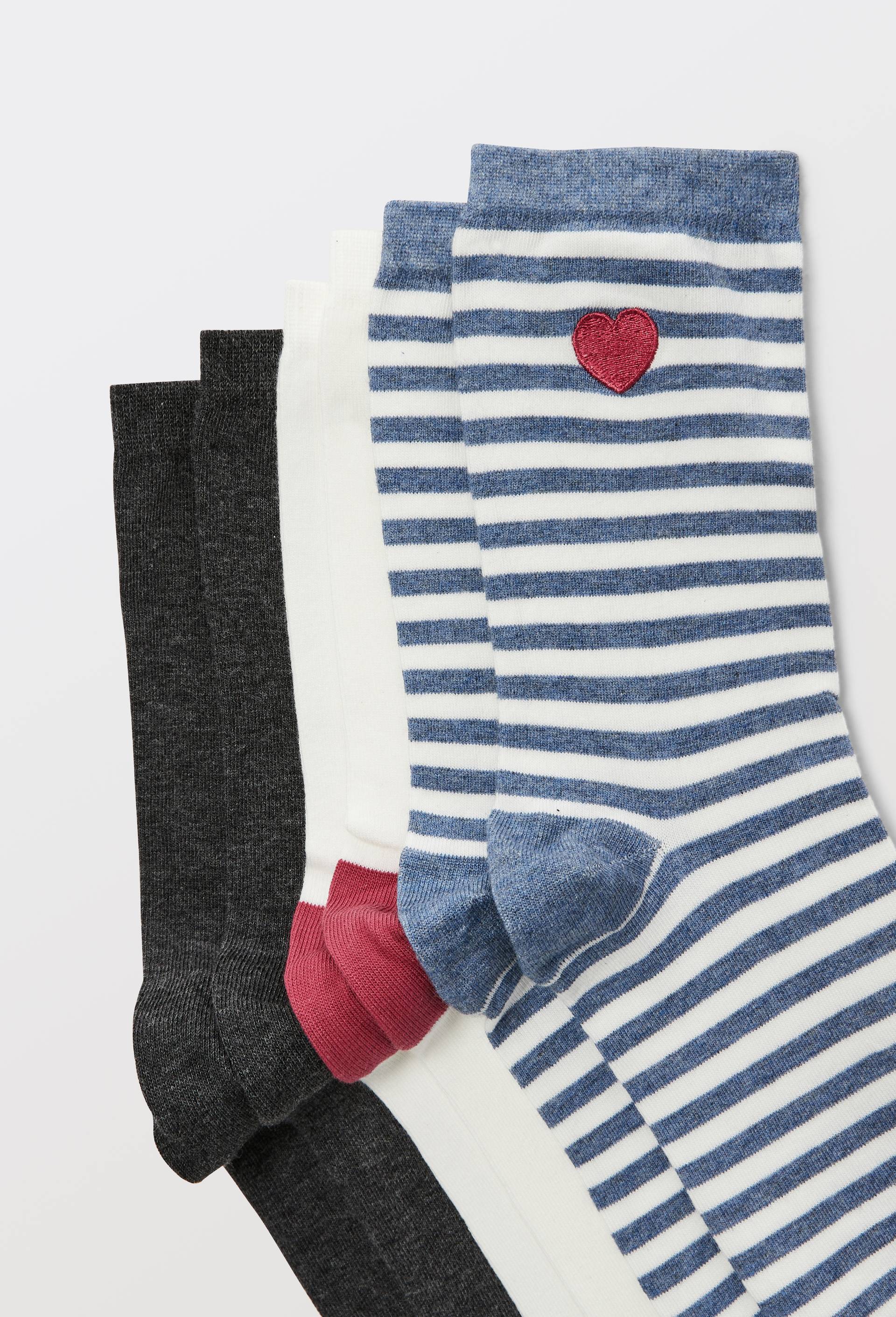 Lot de 3 paires de chaussettes fantaisie en coton, Bleu, large image number 1.0