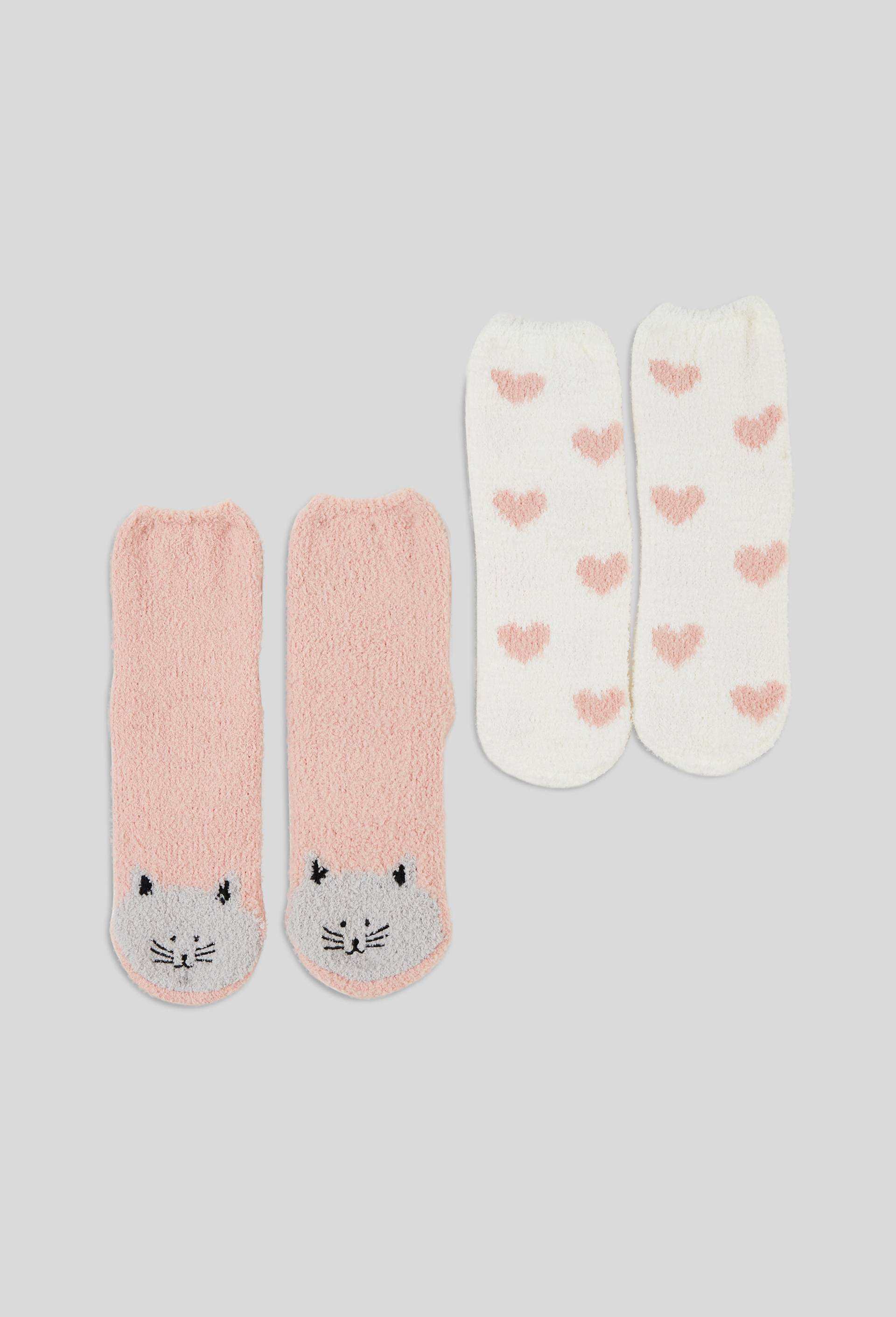Lot de 2 paires de chaussettes antid&eacute;rapantes, Rose, large image number 0