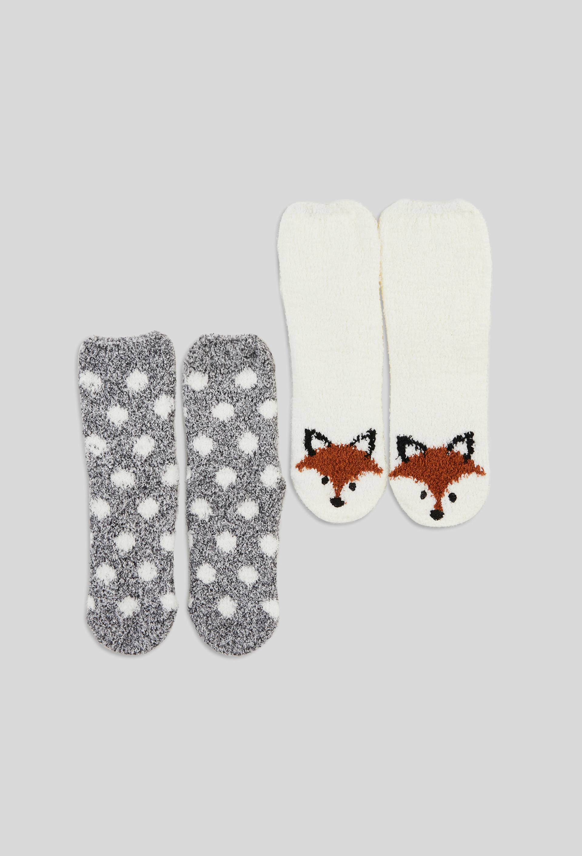 Lot de 2 paires de chaussettes antid&eacute;rapantes, Ecru, large image number 0