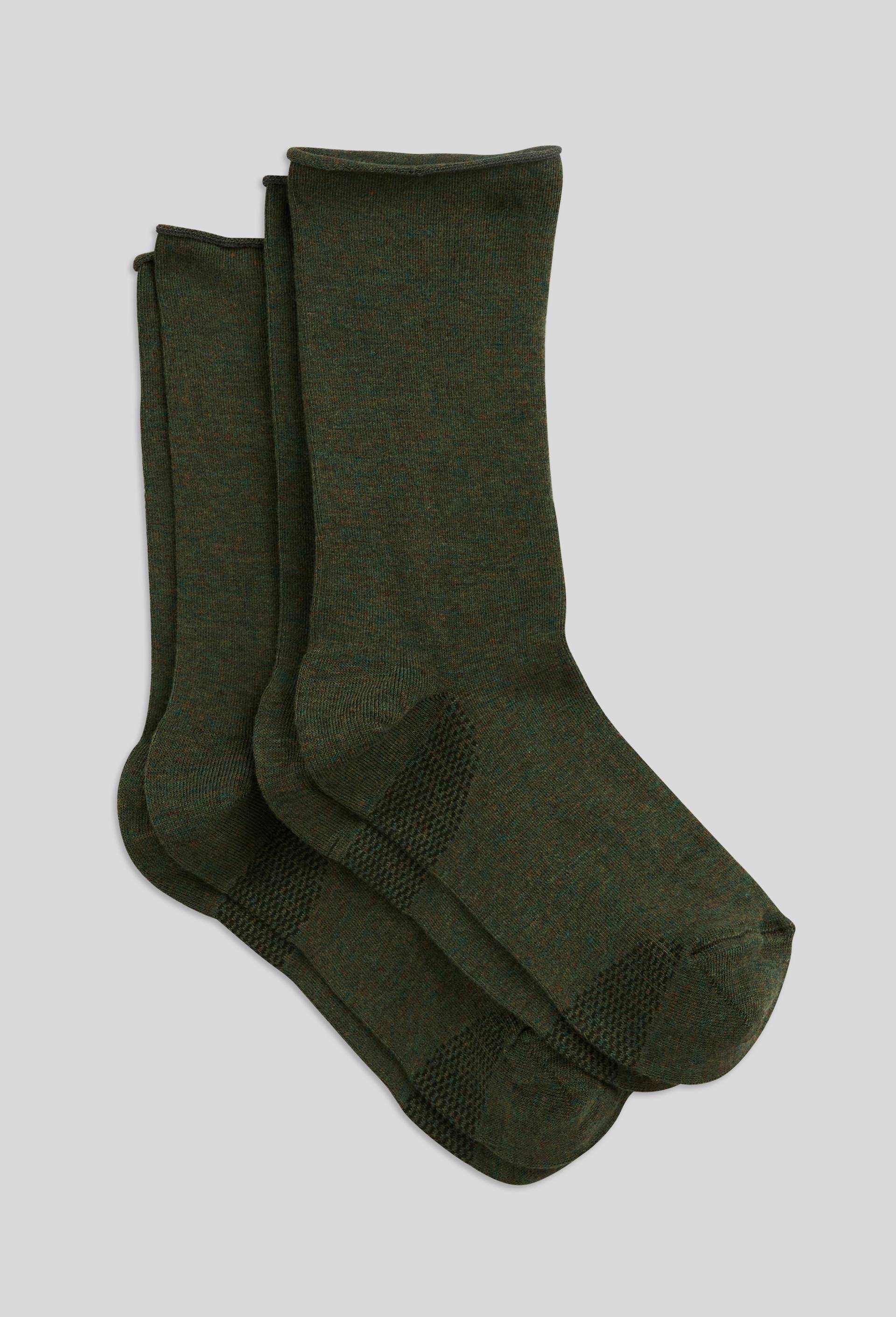 Lot de 2 paires de chaussettes en tencel, Vert fonc&eacute;, large image number 0