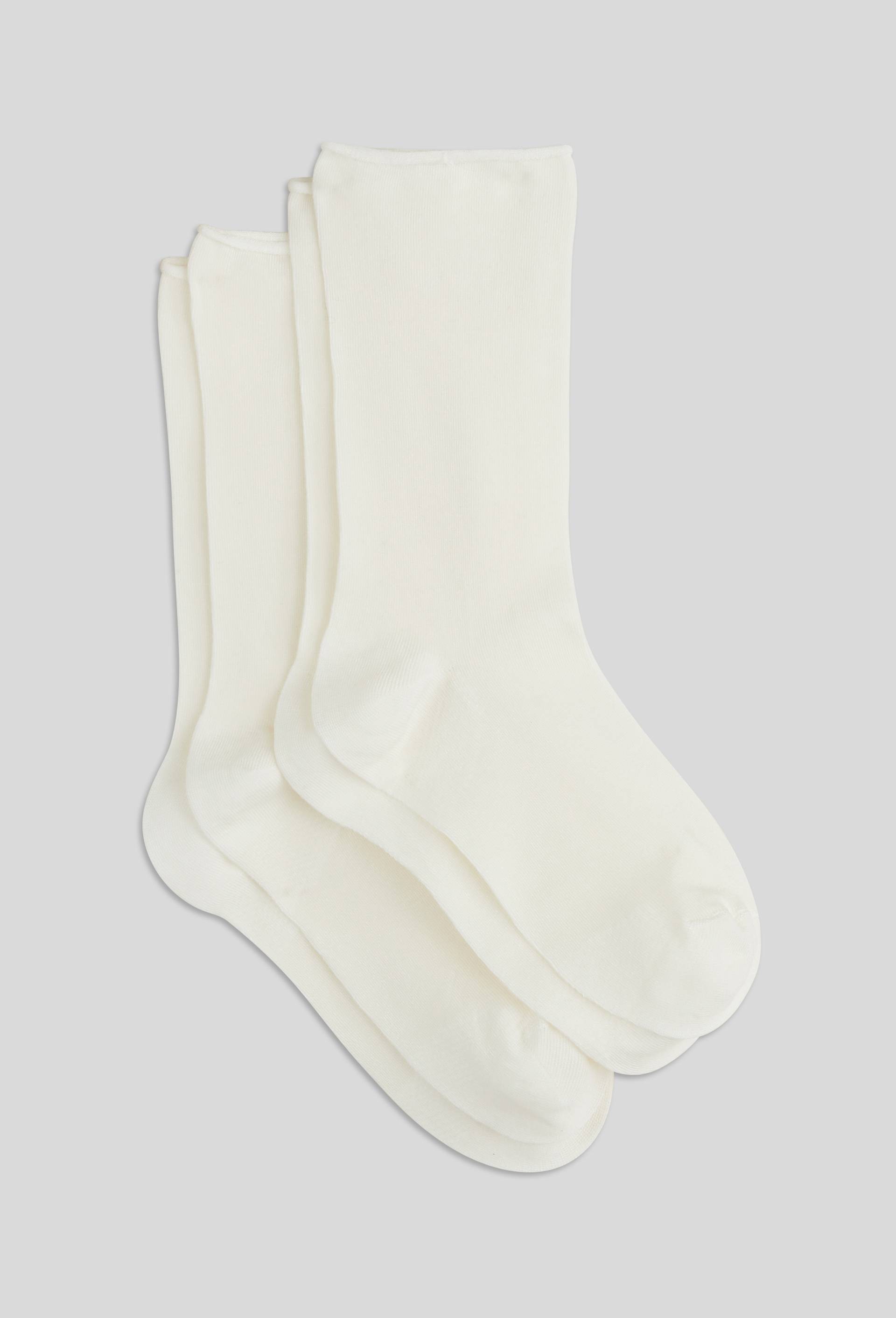 Lot de 2 paires de chaussettes en tencel, Ecru, large image number 0