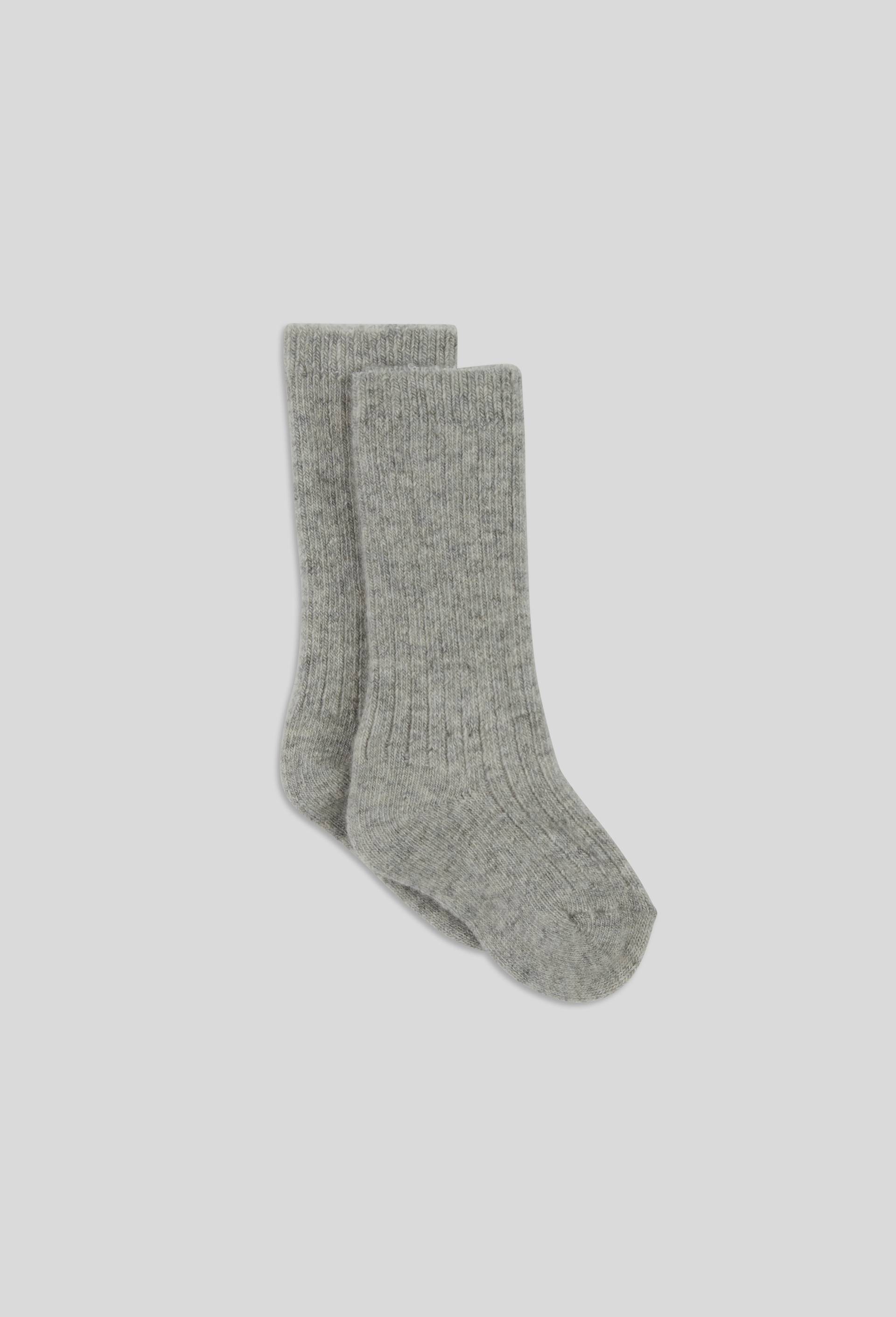 Chaussettes chaude cotelee contenant du coton BIO, Gris, large image number 0