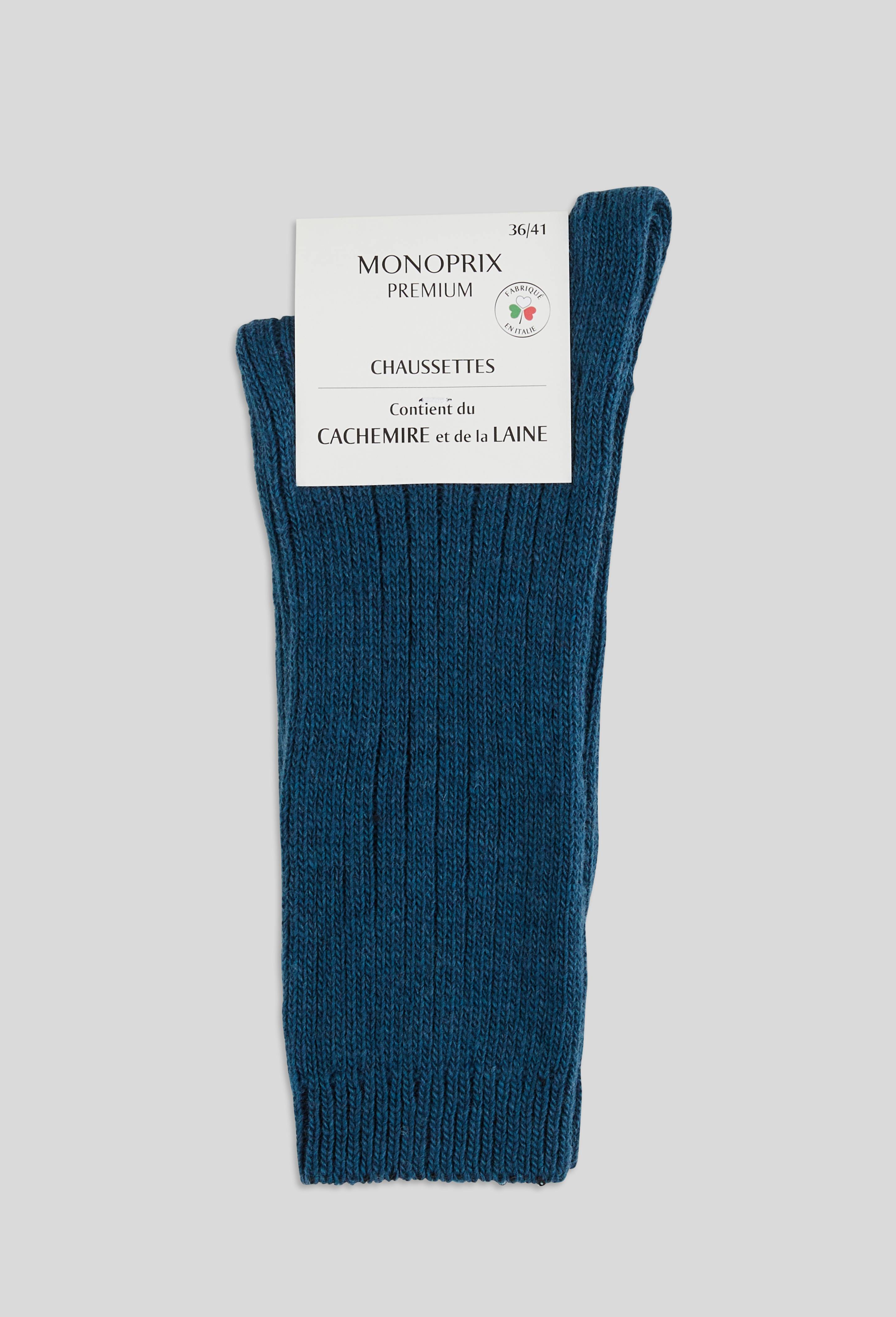 Paire de chaussettes en cachemire, Bleu, large image number 1