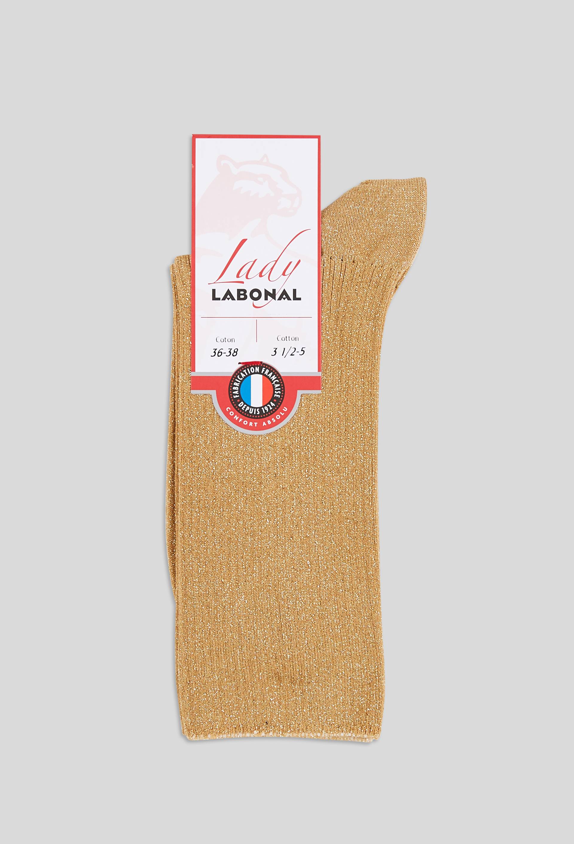 Paire de chaussettes avec lurex LABONAL, Or, swatch image
