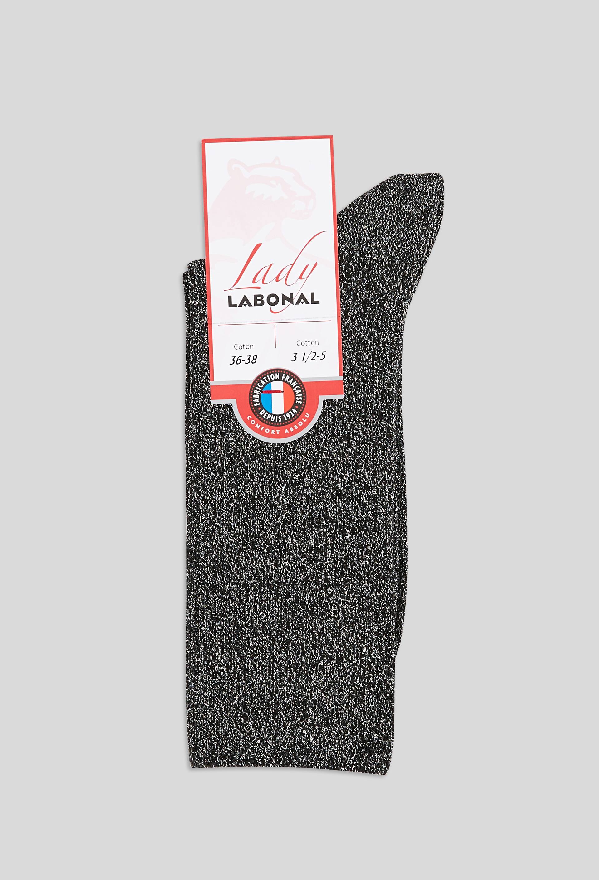 Paire de chaussettes avec lurex LABONAL, Noir, large image number 0