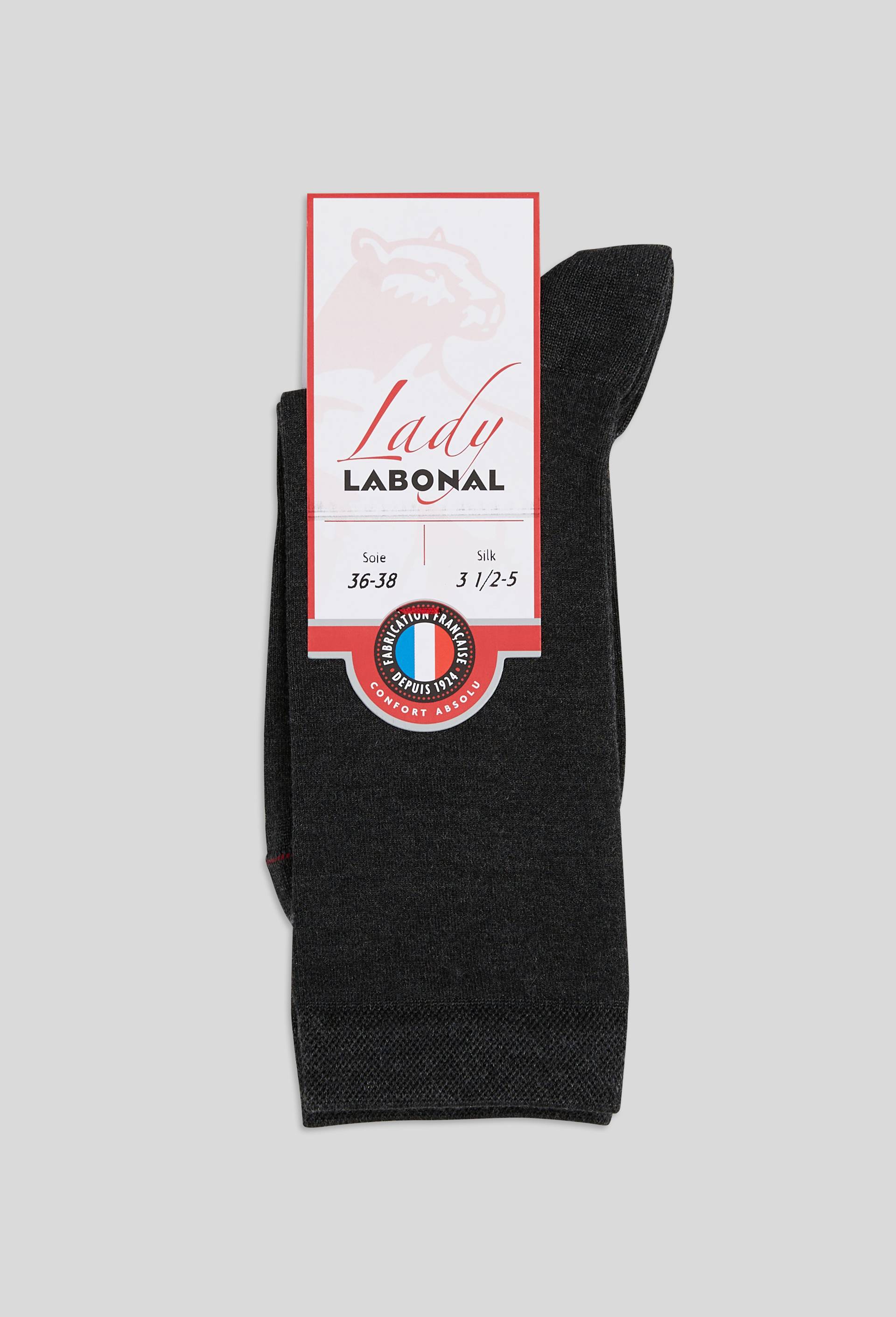 Paire de chaussettes contenant de la soie LABONAL, Gris fonc&eacute;, large image number 0