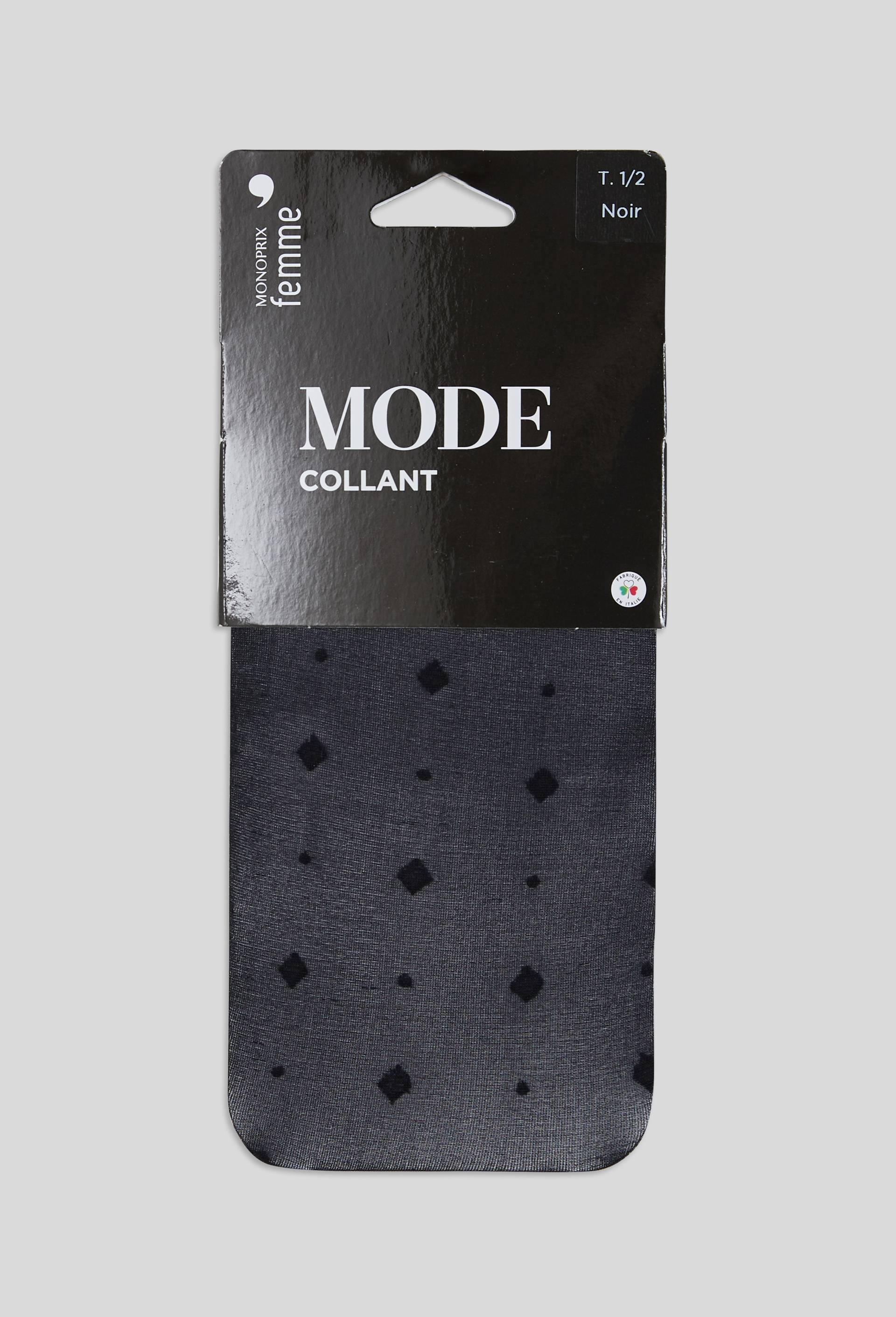 Paire de collants fantaisie MONOPRIX, Noir, large image number 0