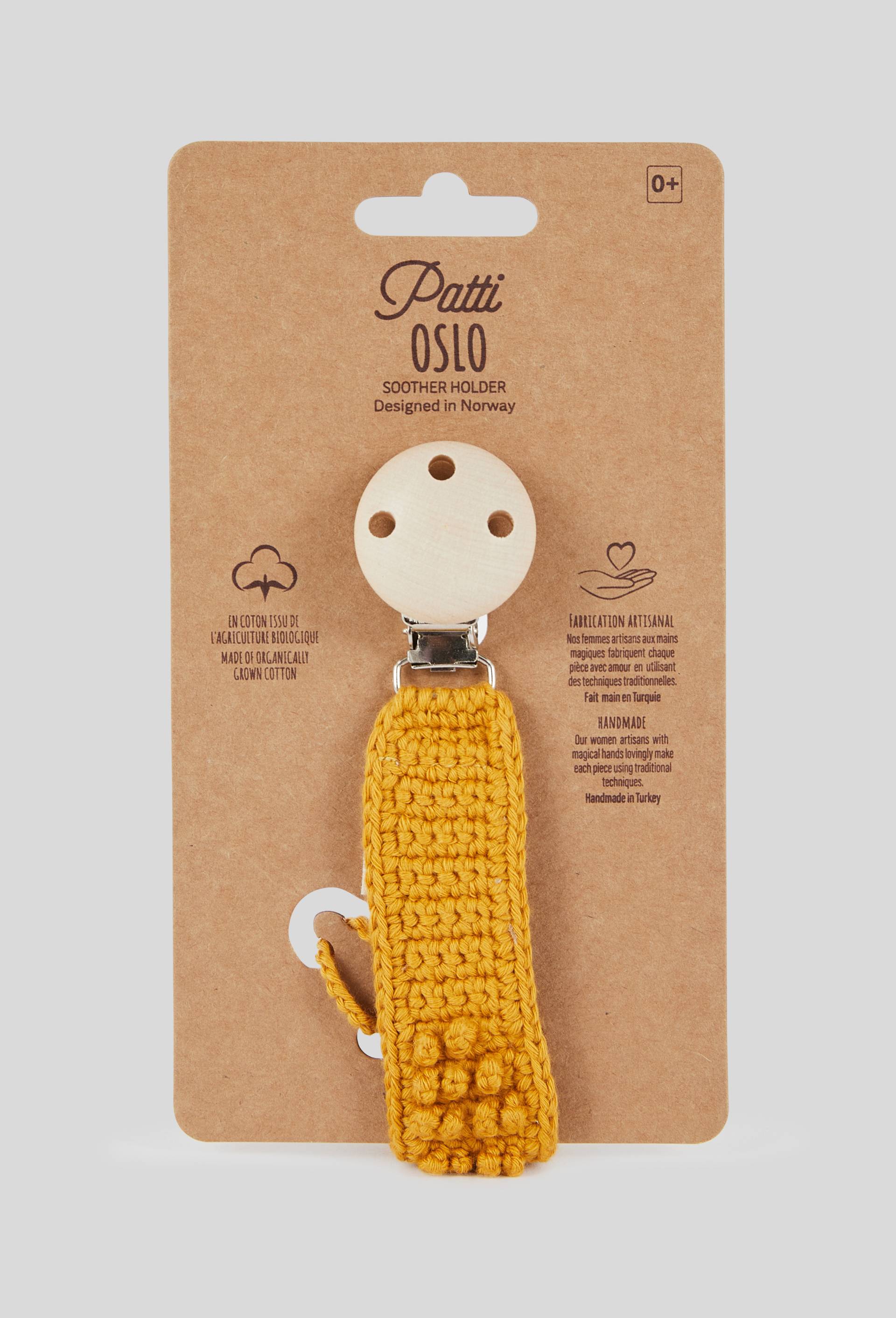 Attache sucette en crochet, Jaune foncé, large image number 0