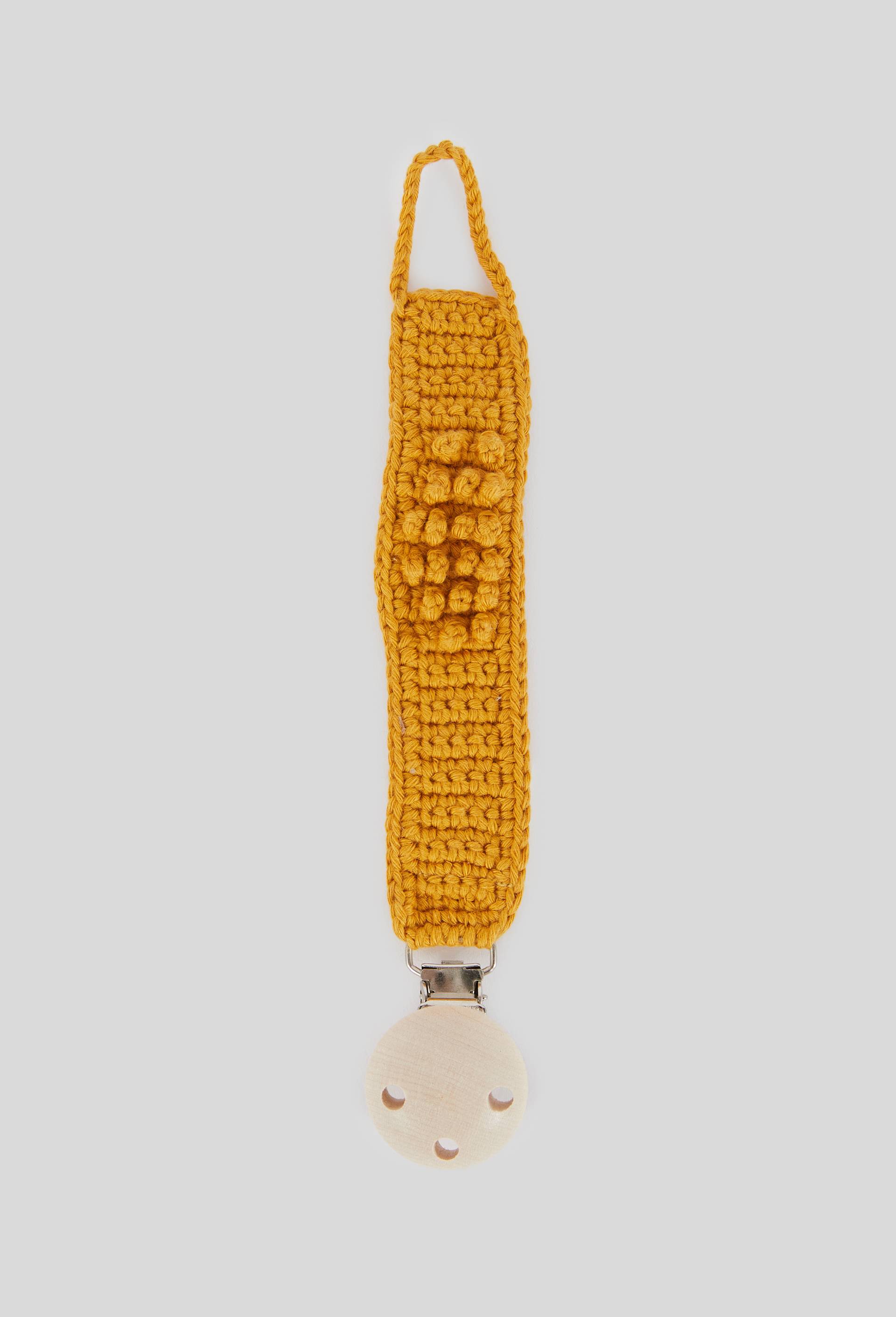 Attache sucette en crochet, Jaune foncé, large image number 1