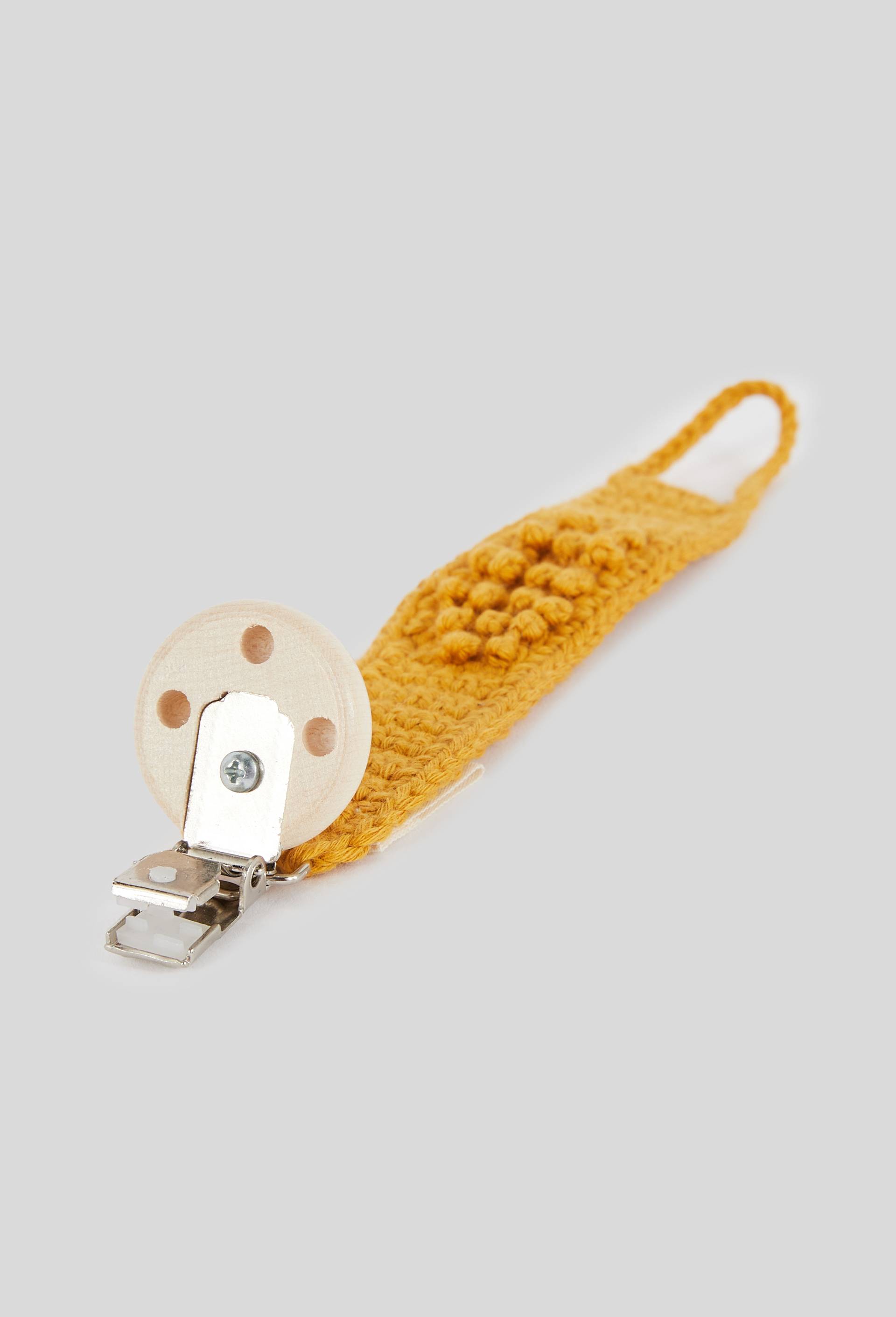 Attache sucette en crochet, Jaune foncé, large image number 2.0