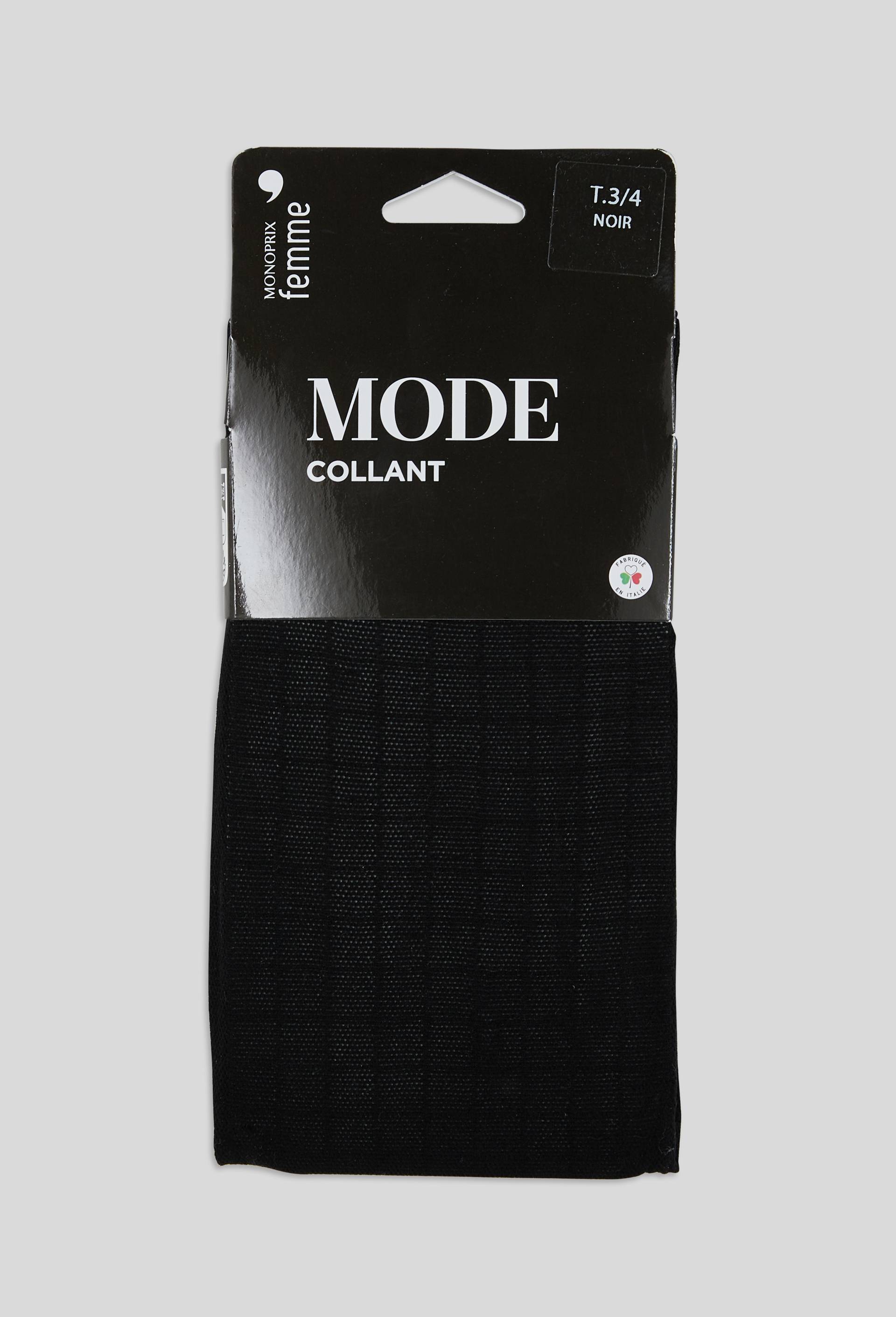 Paire de collants fantaisie MONOPRIX, Noir, large image number 0