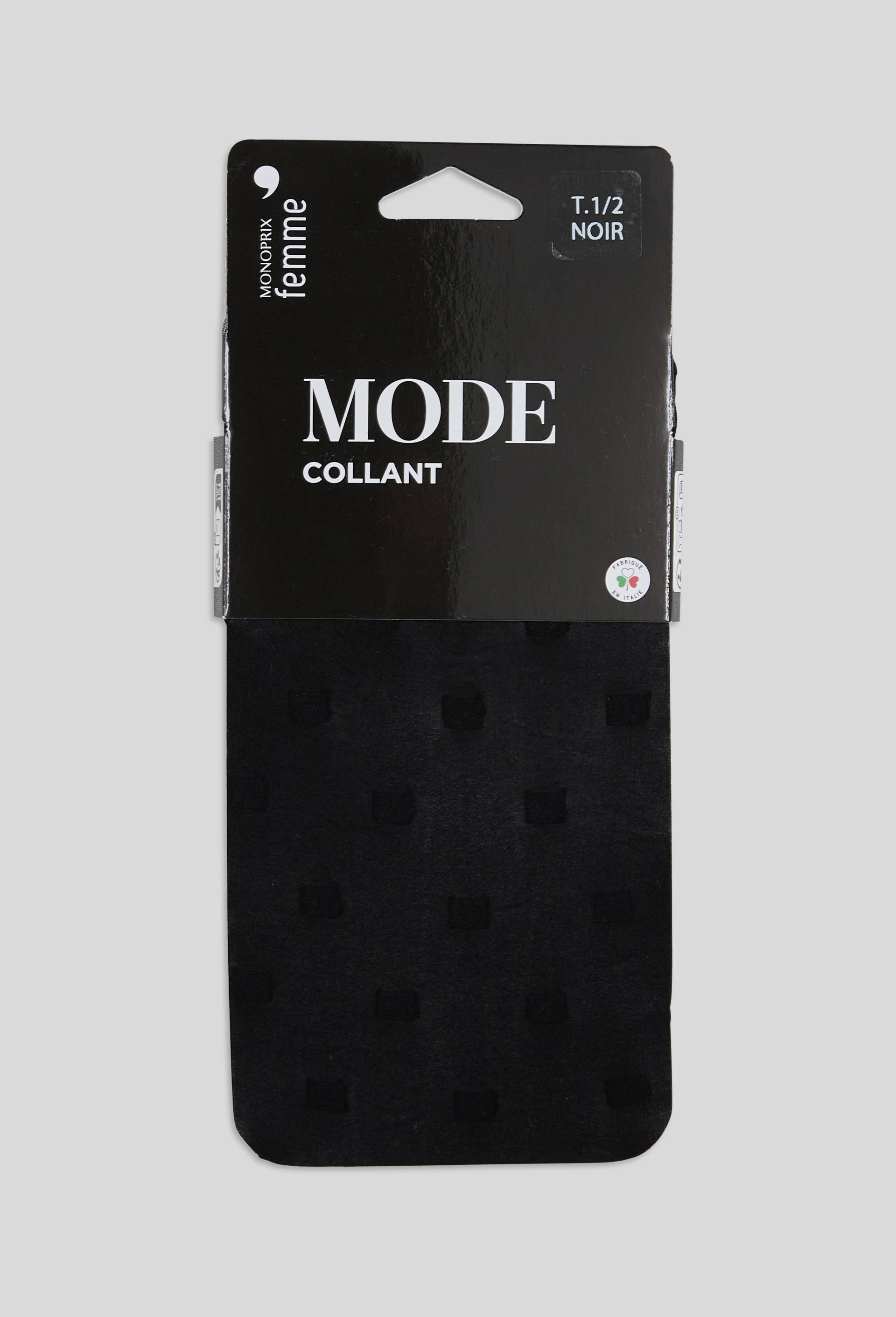 Paire de collant fantaisie MONOPRIX, Noir, large image number 0