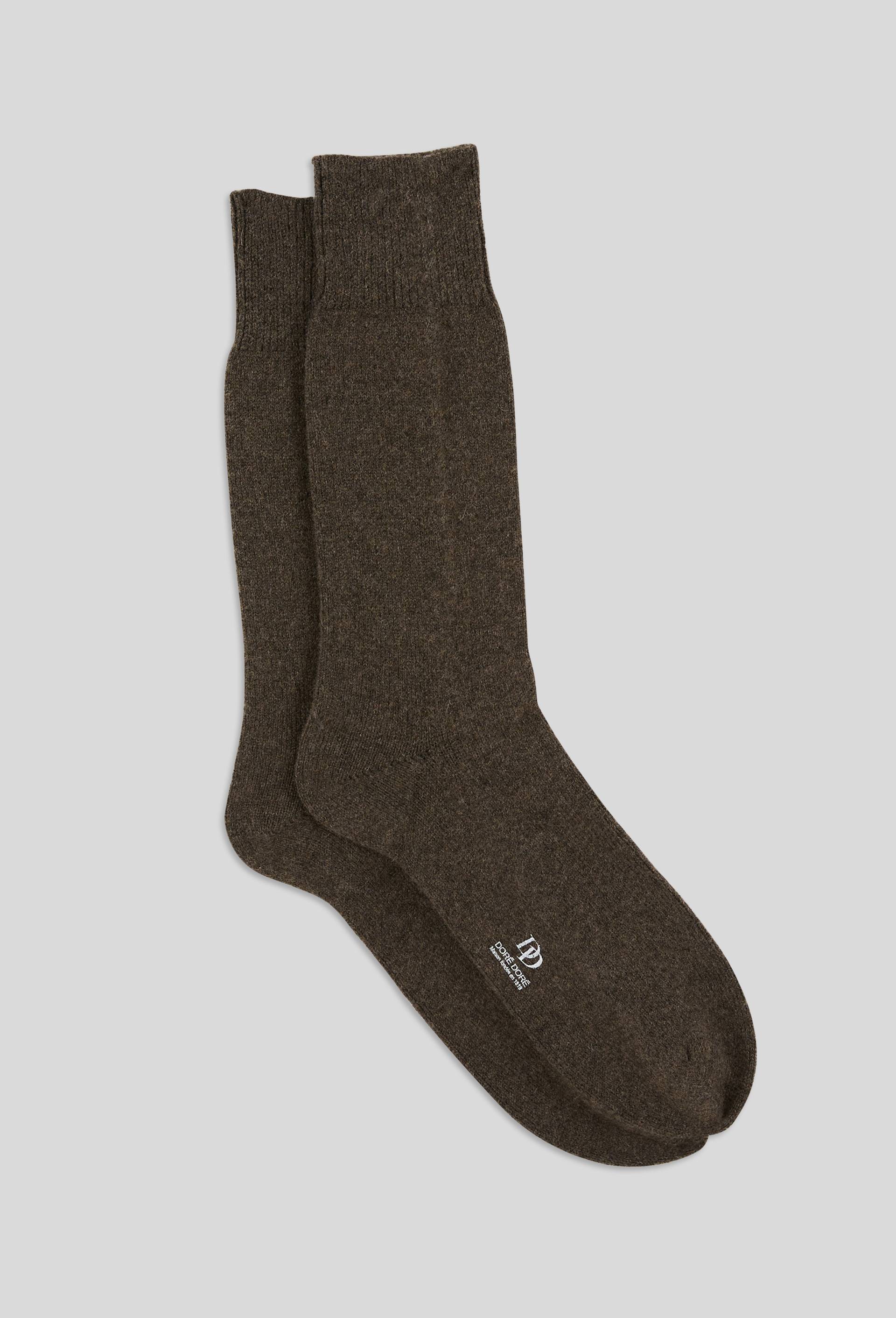 Paire de chaussettes en laine contenant du cachemire Dor&eacute; Dor&eacute;, Vert fonc&eacute;, large image number 1.0