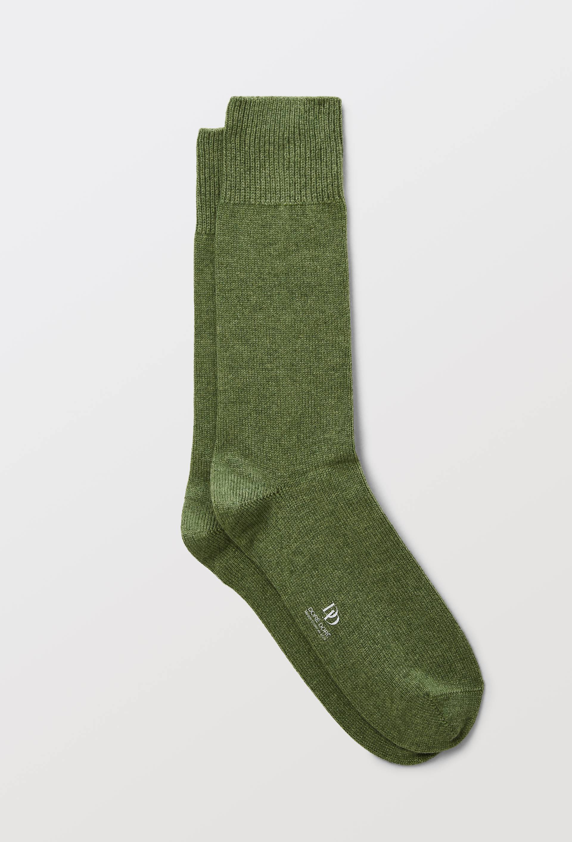 Paire de chaussettes en laine contenant du cachemire Dor&eacute; Dor&eacute;, Vert, swatch image