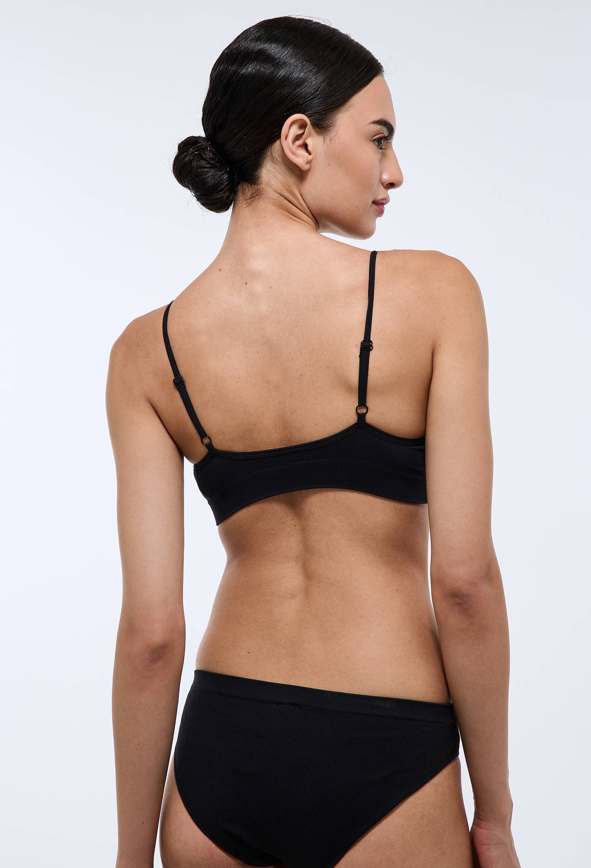 Lot de 2 brassi&egrave;res GABRIELLE sans coutures, Noir, large image number 2