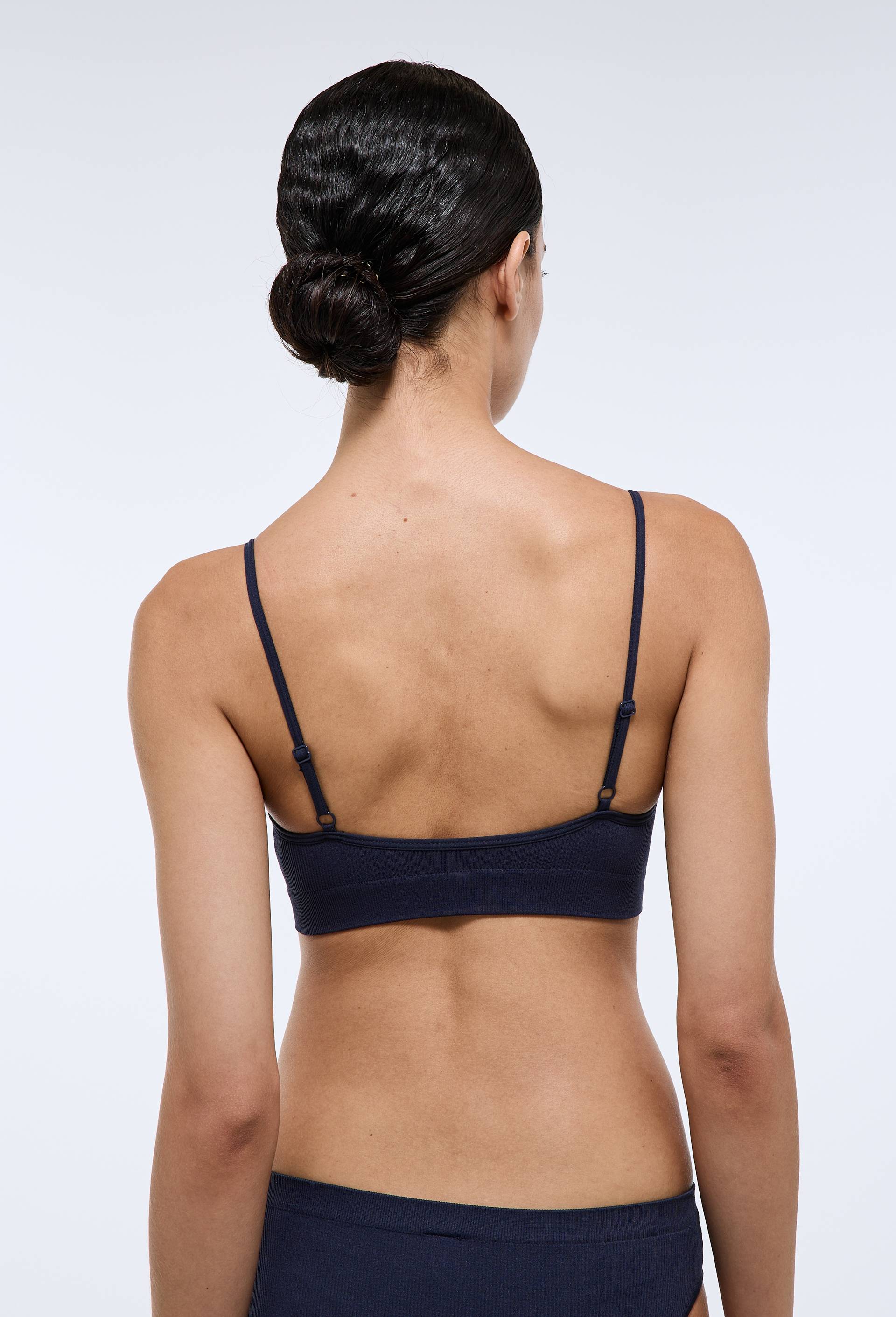 Lot de 2 brassi&egrave;res GABRIELLE sans coutures, Bleu fonc&eacute;, large image number 4.0