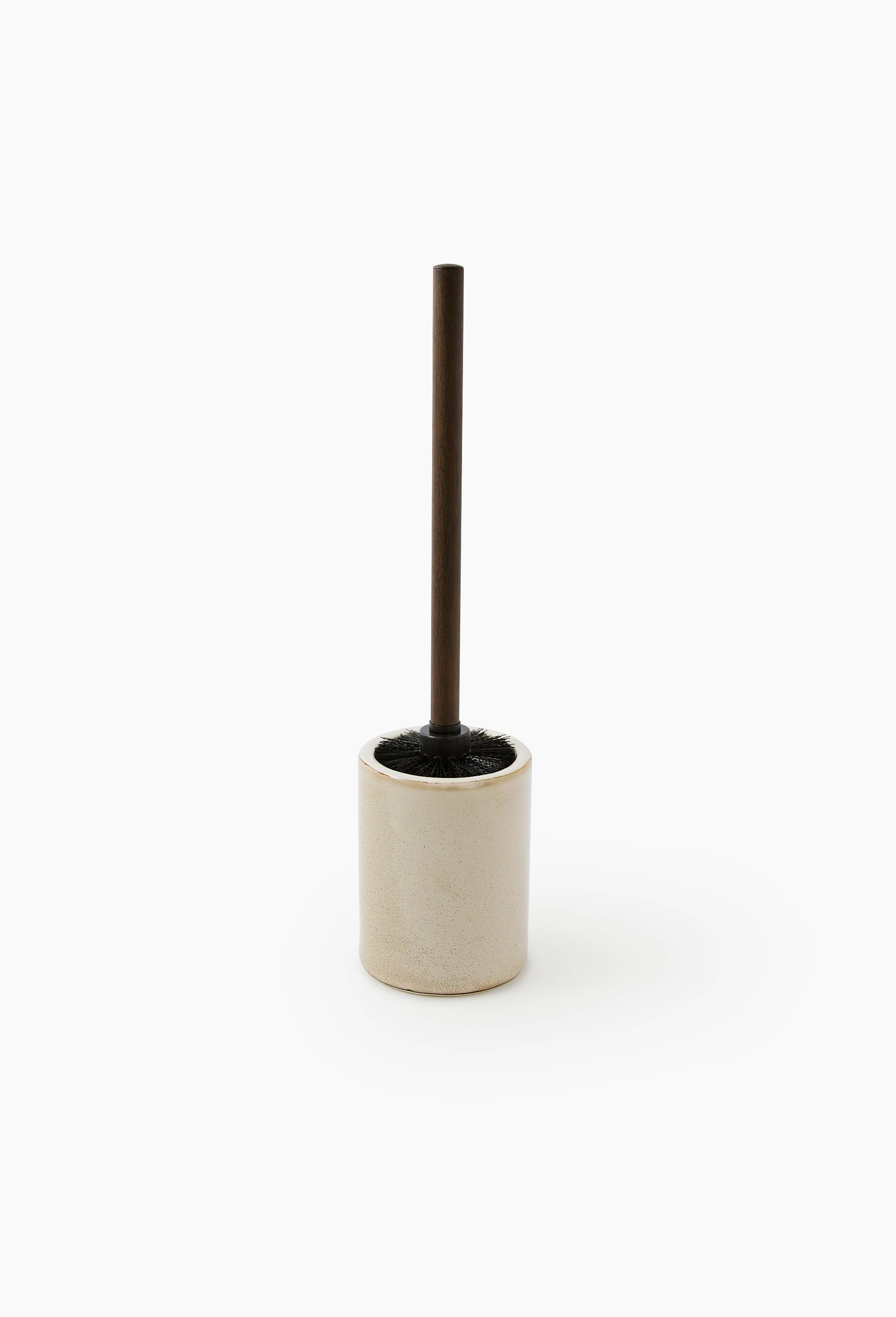 Porte-balai de toilette,  38x9.5cm, en c&eacute;ramique r&eacute;active beige, , large image number 0