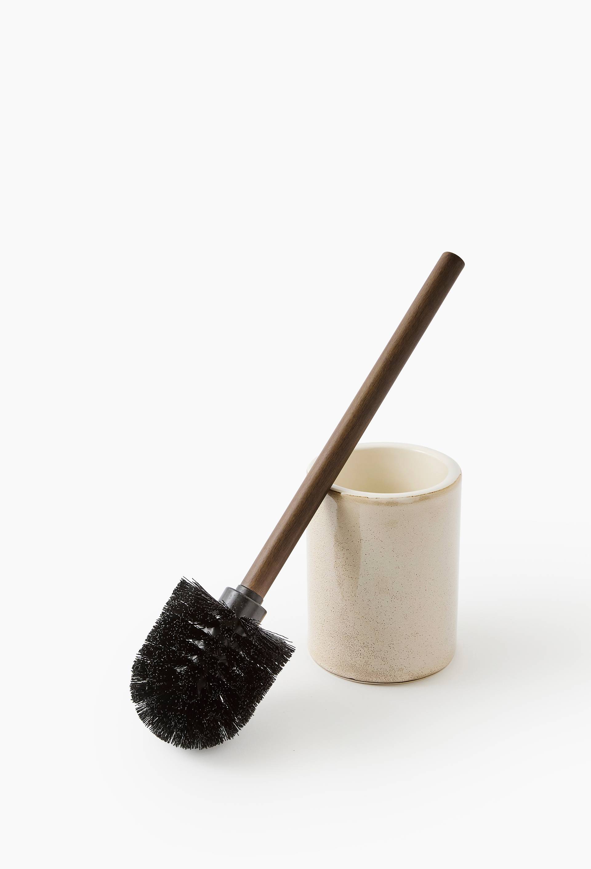 Porte-balai de toilette,  38x9.5cm, en c&eacute;ramique r&eacute;active beige, , large image number 1