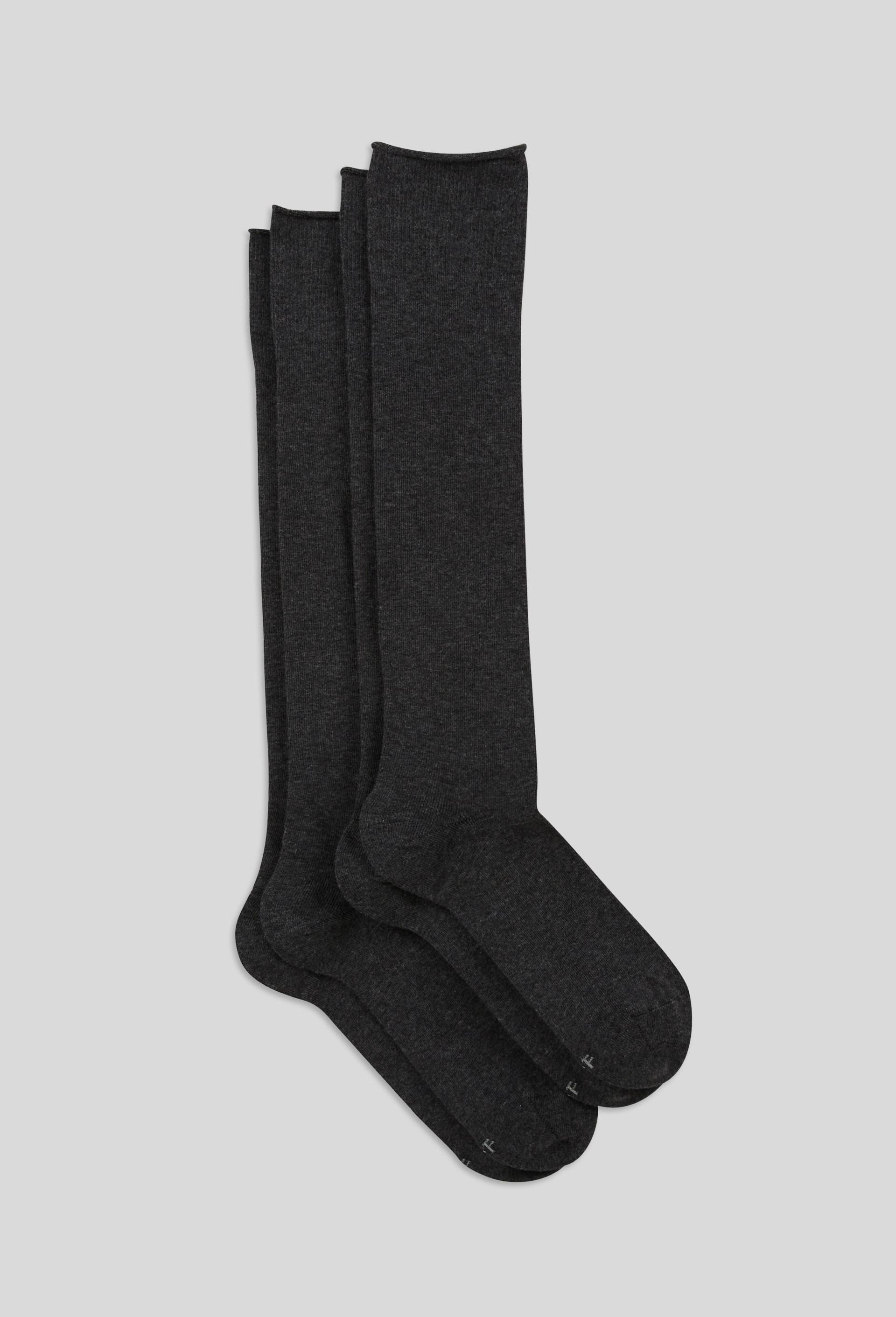 Lot de 2 paires de mi-bas en coton BLEUFORET, Gris fonc&eacute;, large image number 1