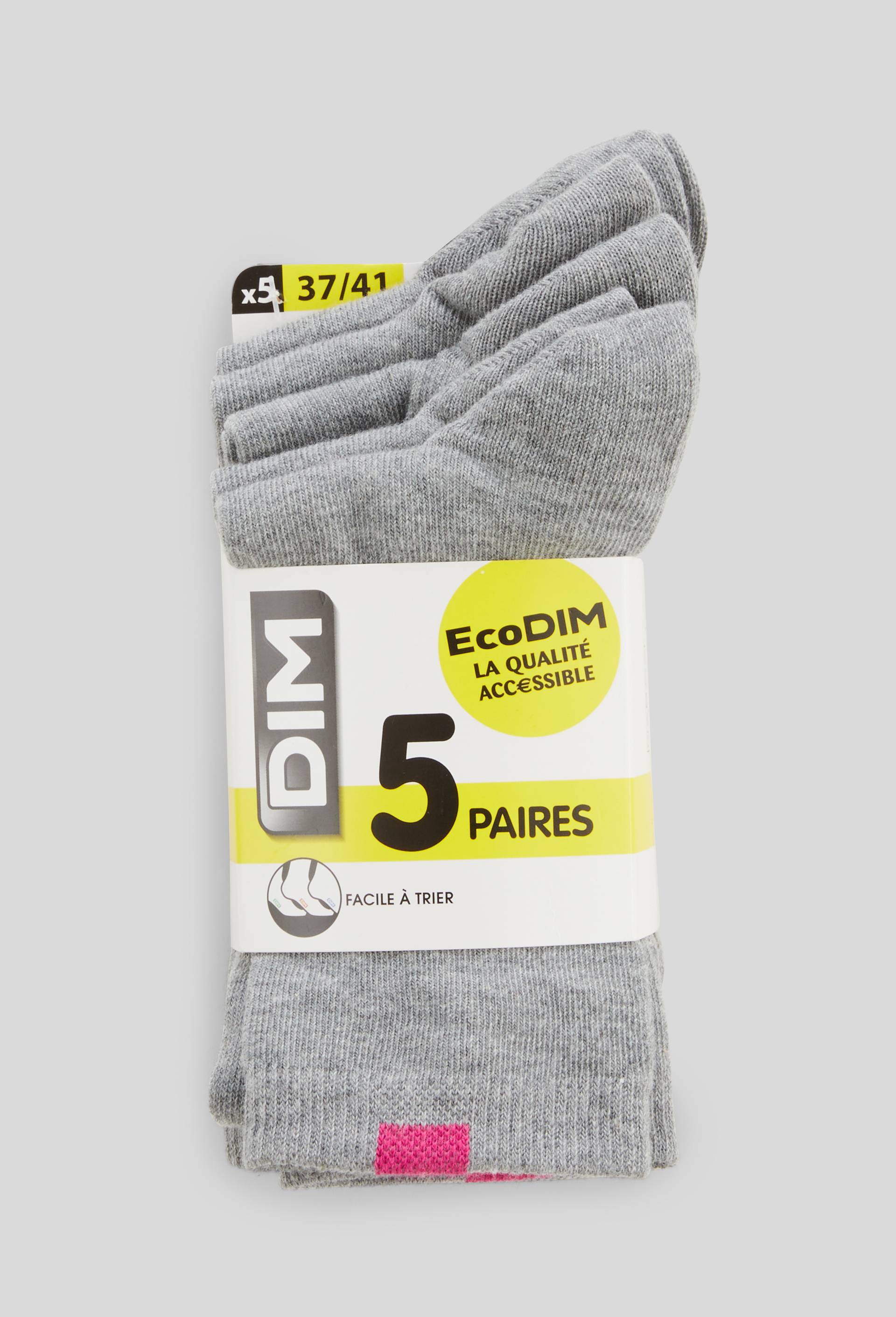 Lot  de 5 paires de chaussettes ECODIM, Gris, large image number 0
