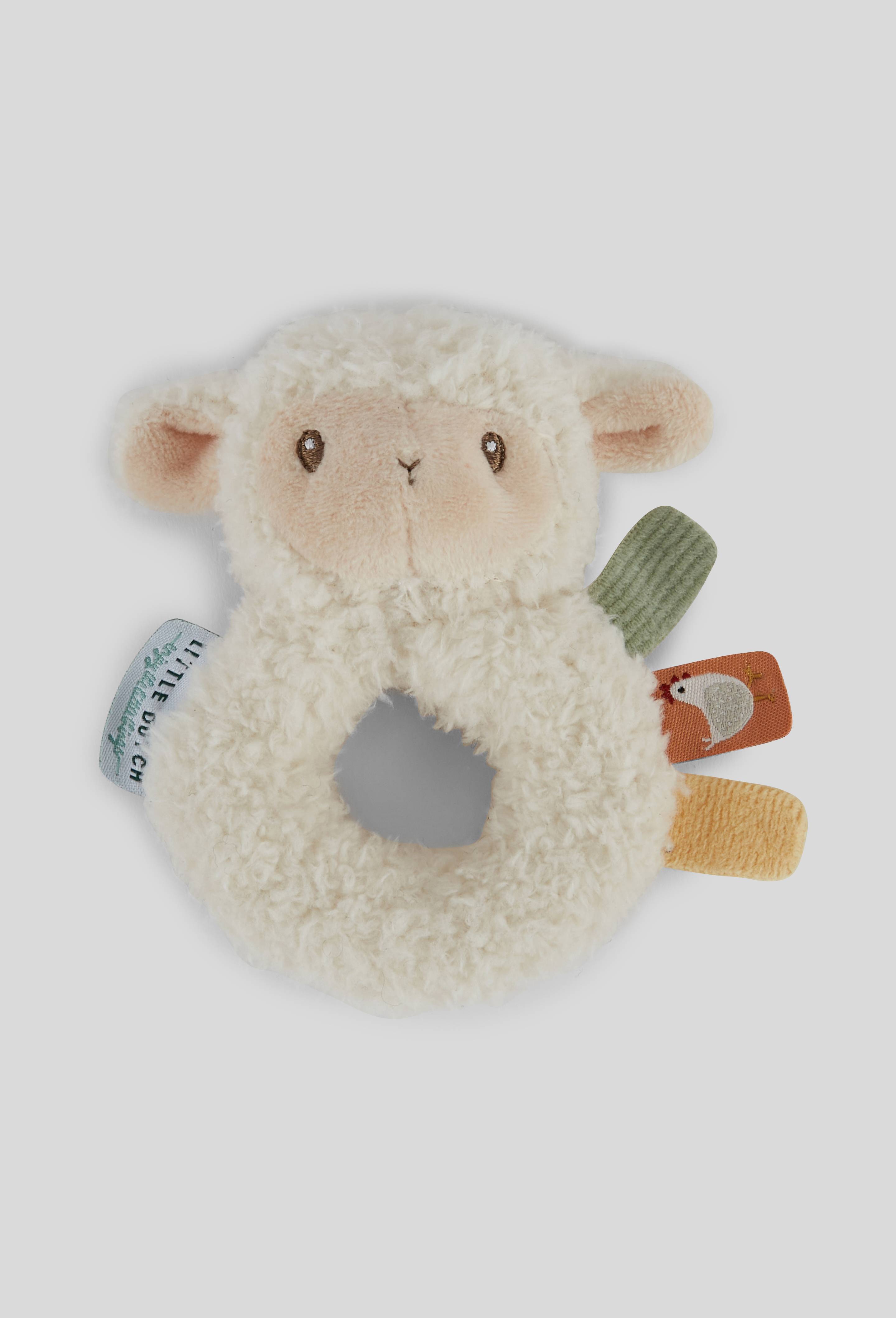 Hochet Anneau Souple Mouton, Ecru, large image number 0