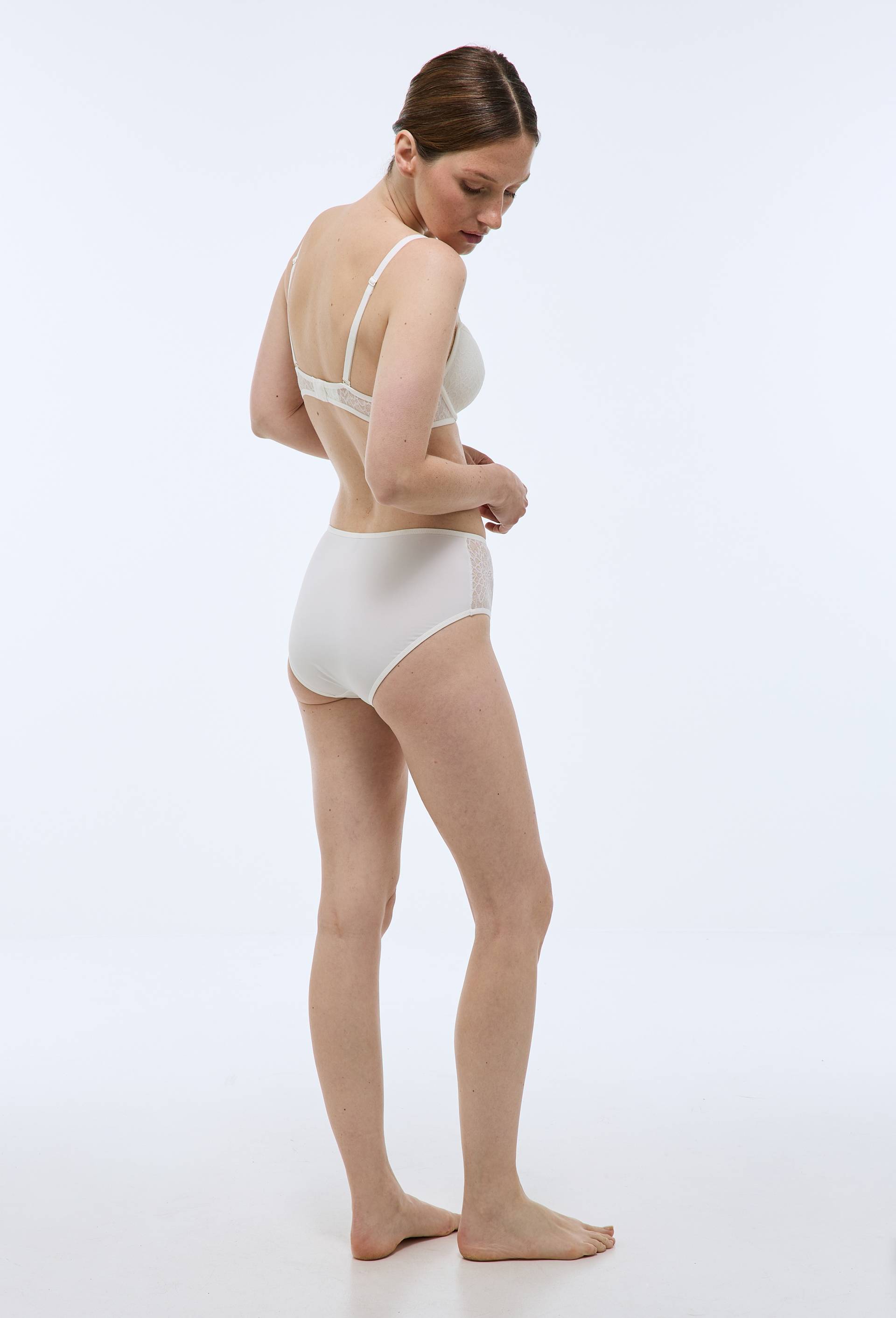 Culotte taille haute MELODY en dentelle, Ecru, large image number 1