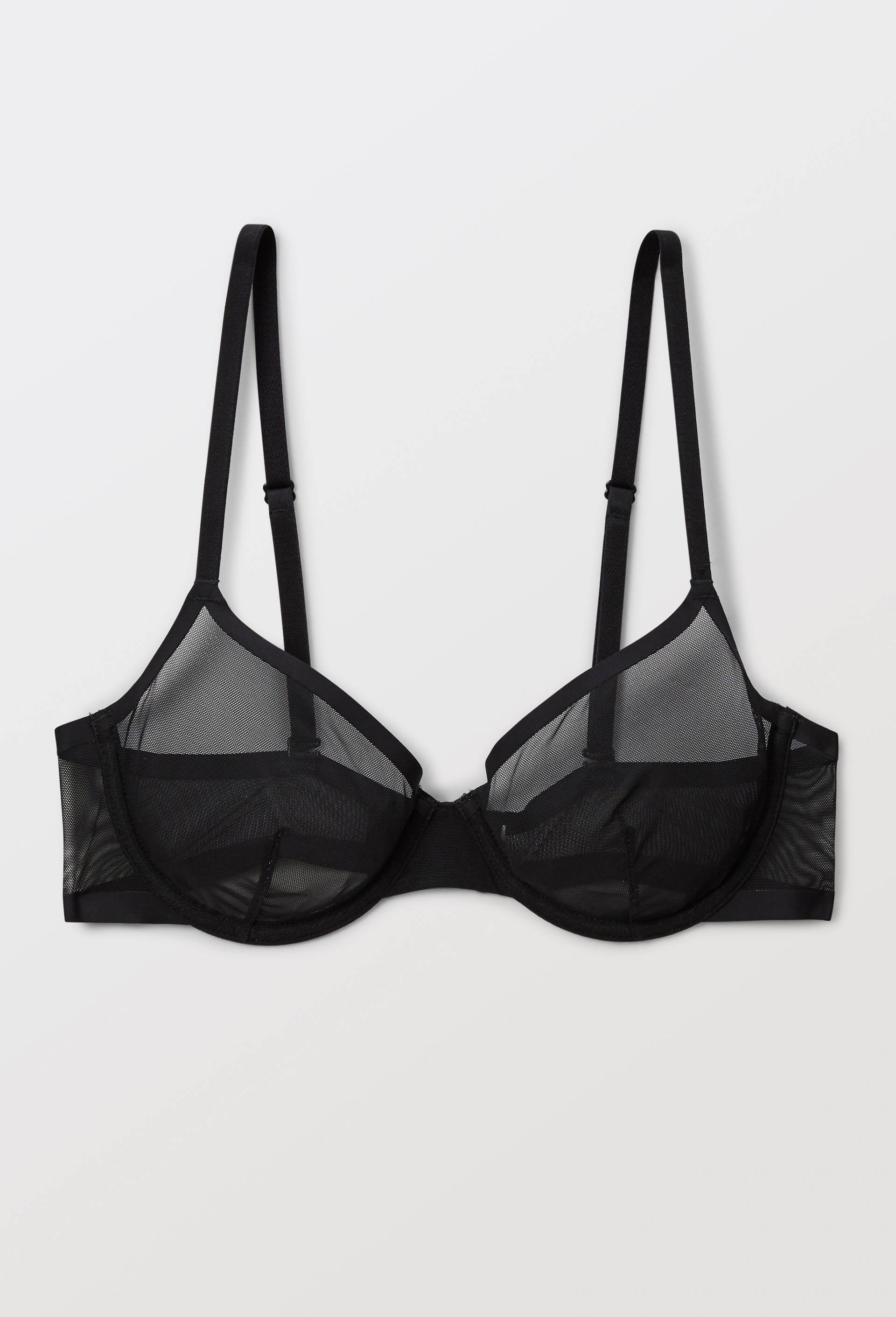 Soutien-gorge corbeille balconnet LUZ en tulle, Noir, large image number 2