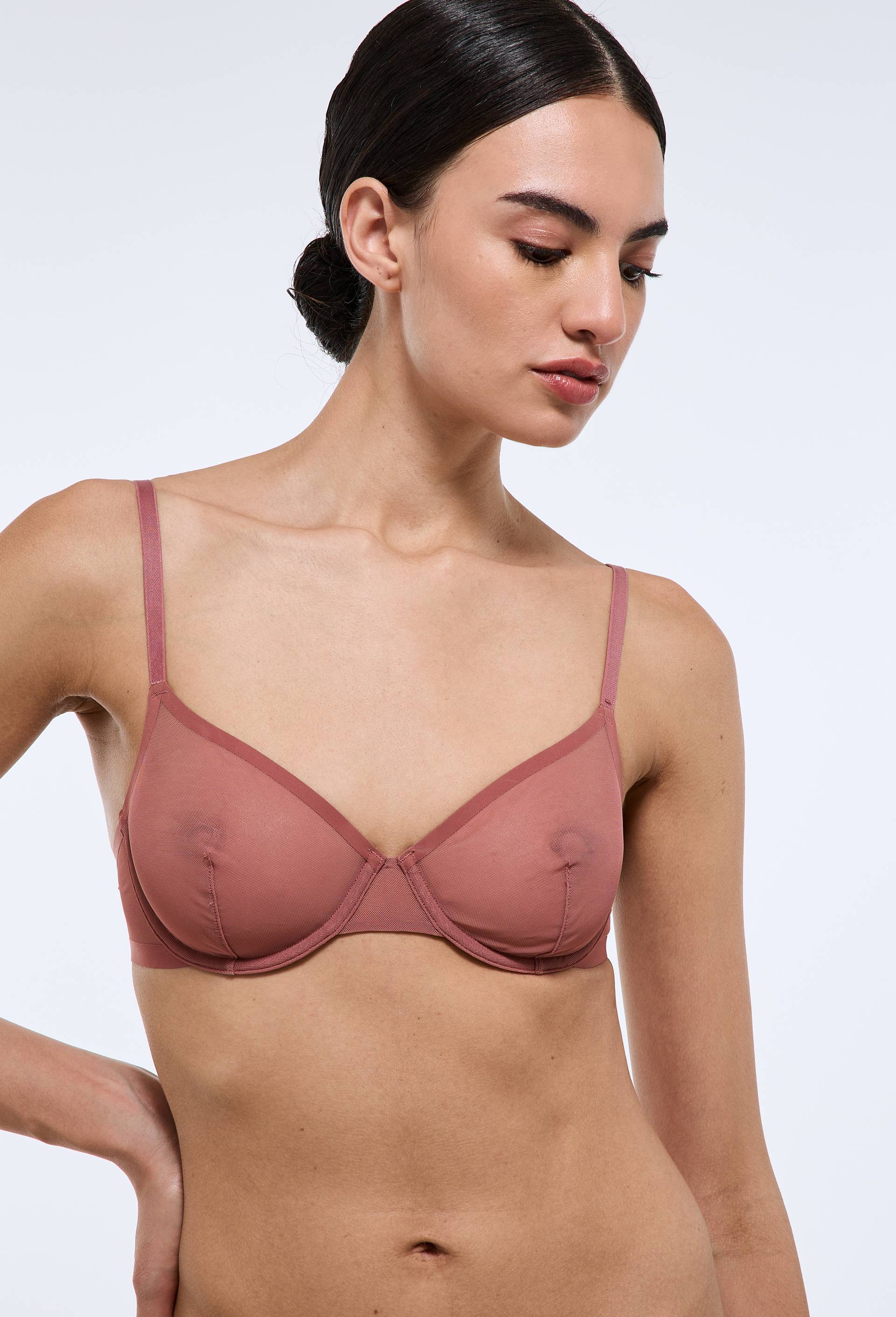 Soutien-gorge corbeille balconnet LUZ en tulle, Rose fonc&eacute;, large image number 0.0