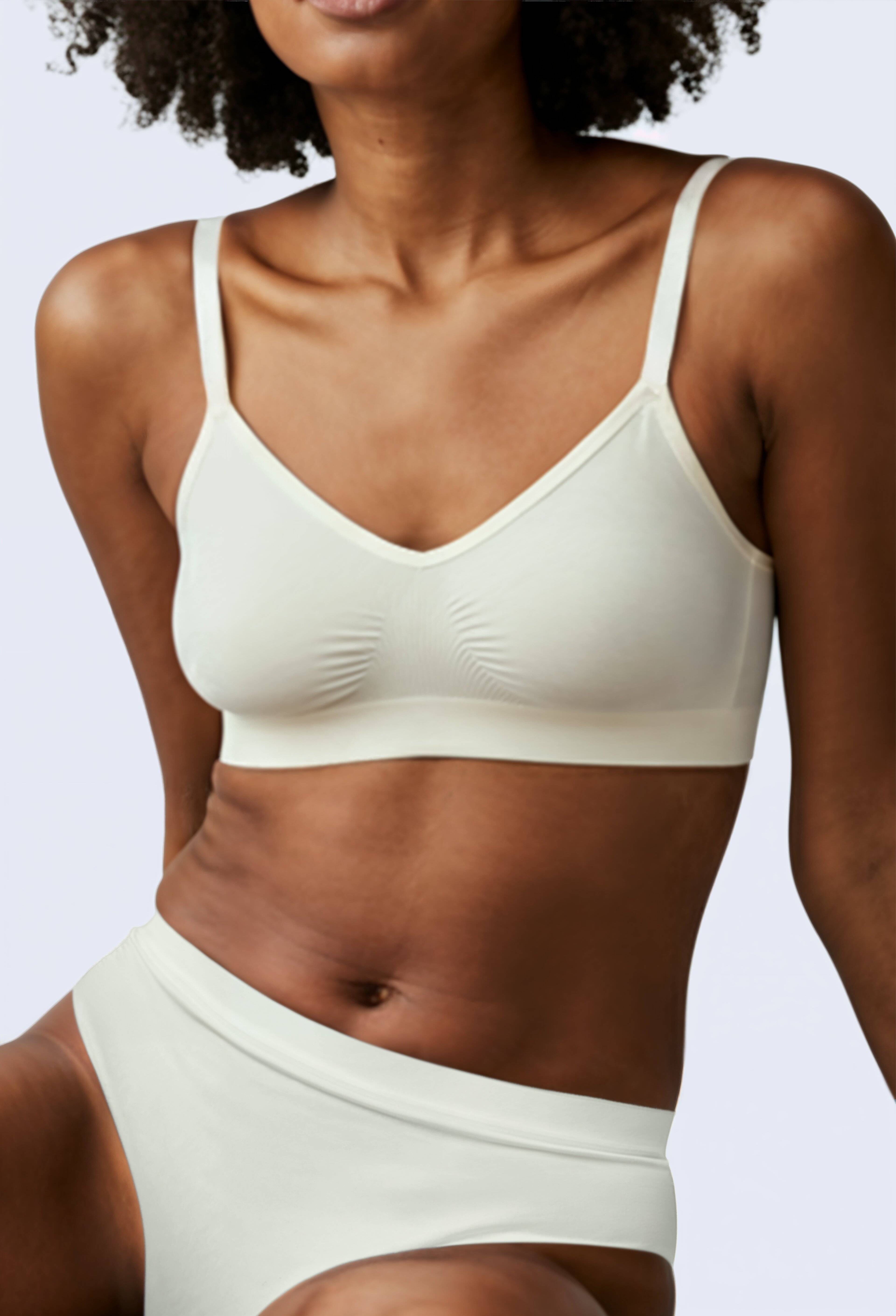 Brassi&egrave;re sans coutures avec coques amovibles, Blanc, large image number 1.0