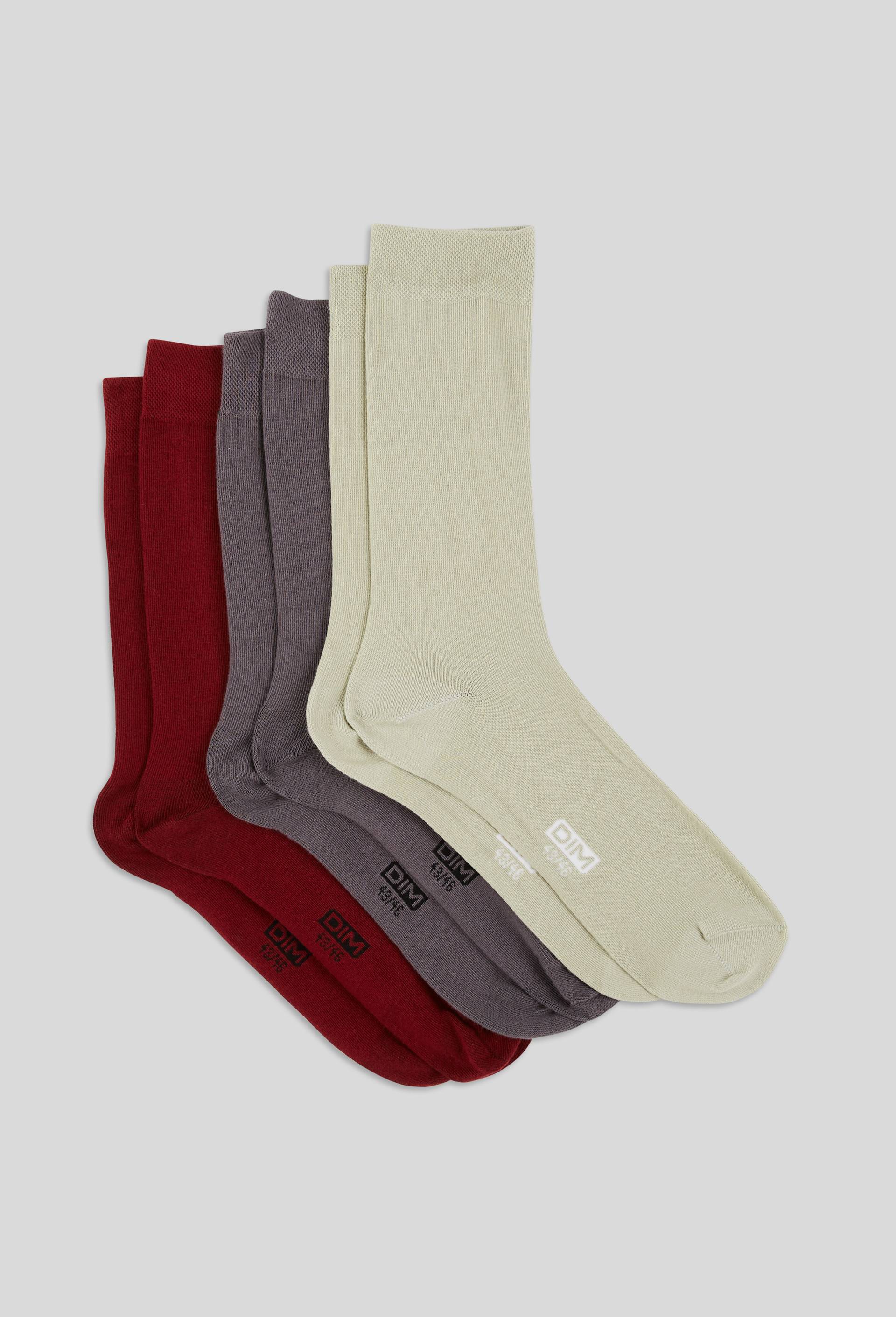 Lot de 3 paires de chaussettes en coton DIM, Gris, large image number 0