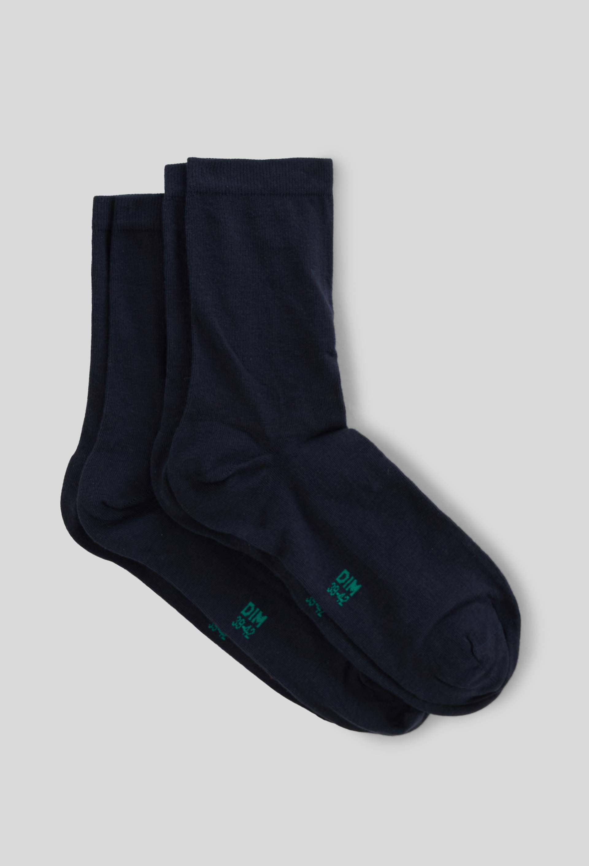 Lot de 2 paires de chaussettes DIM GOOD, Bleu fonc&eacute;, large image number 1.0