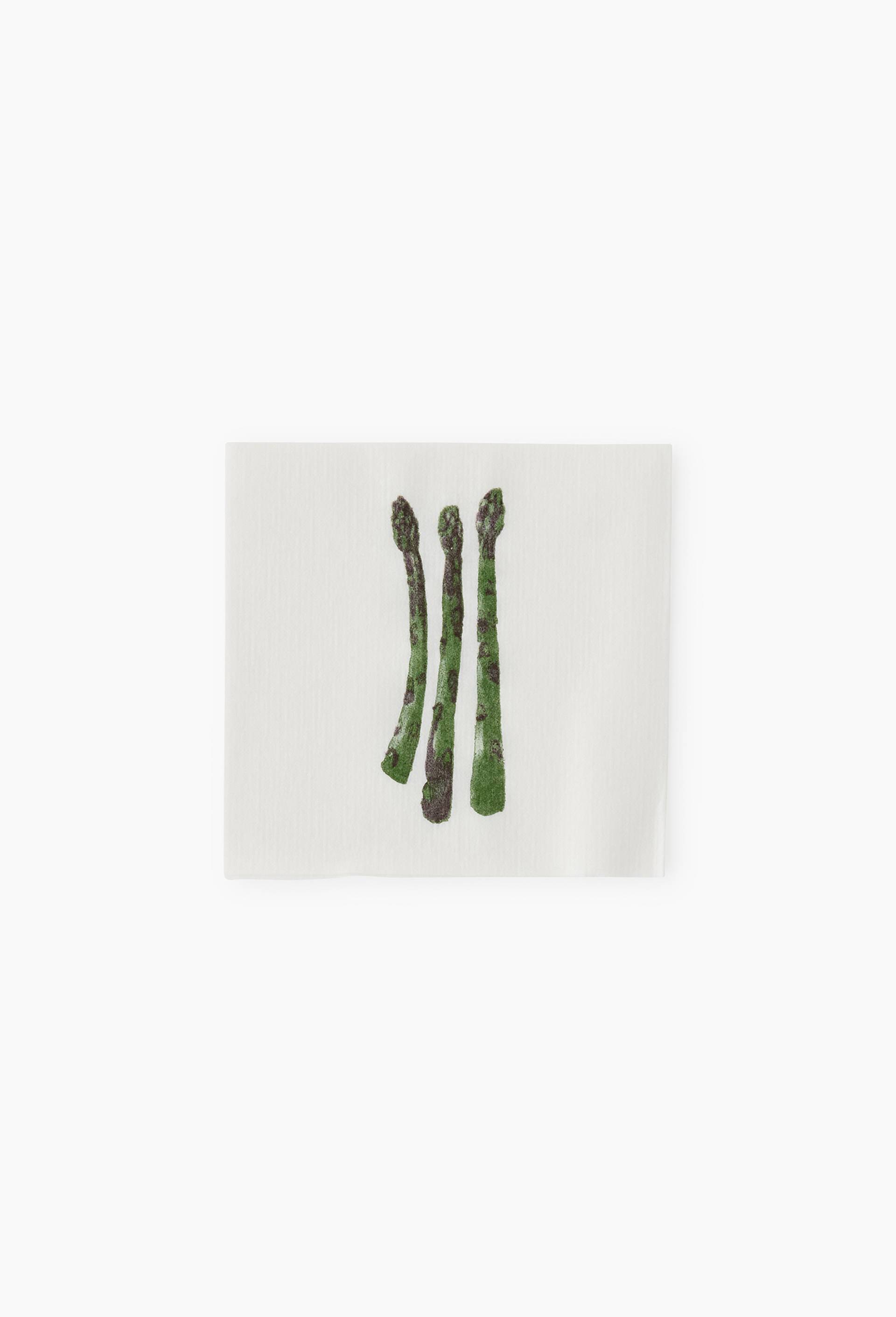 20 serviettes en papier avec imprim&eacute; v&eacute;g&eacute;tal, 25x25cm, , large image number 0