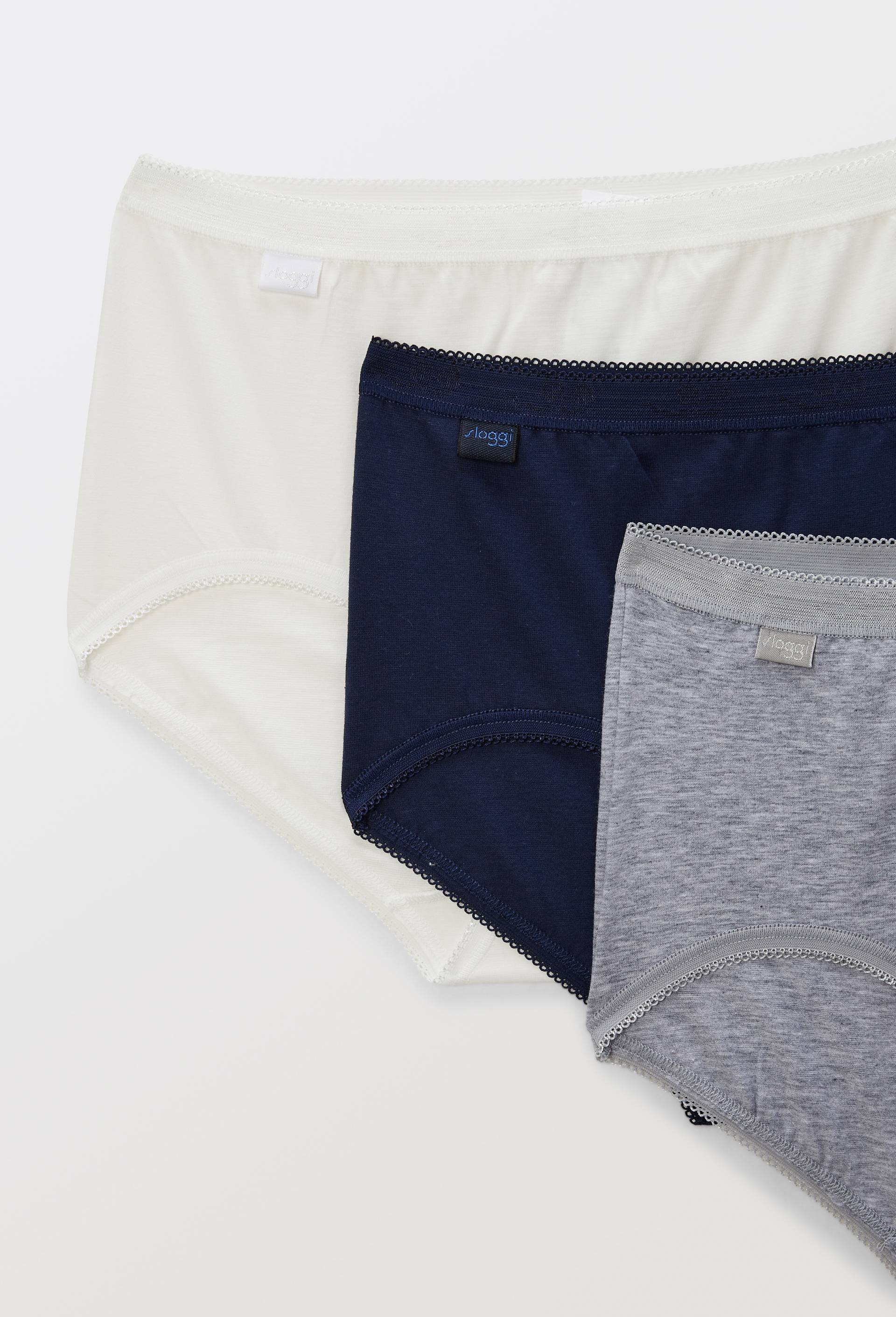 Lot de 3 culottes midi en coton Sloggi, Marine, large image number 2
