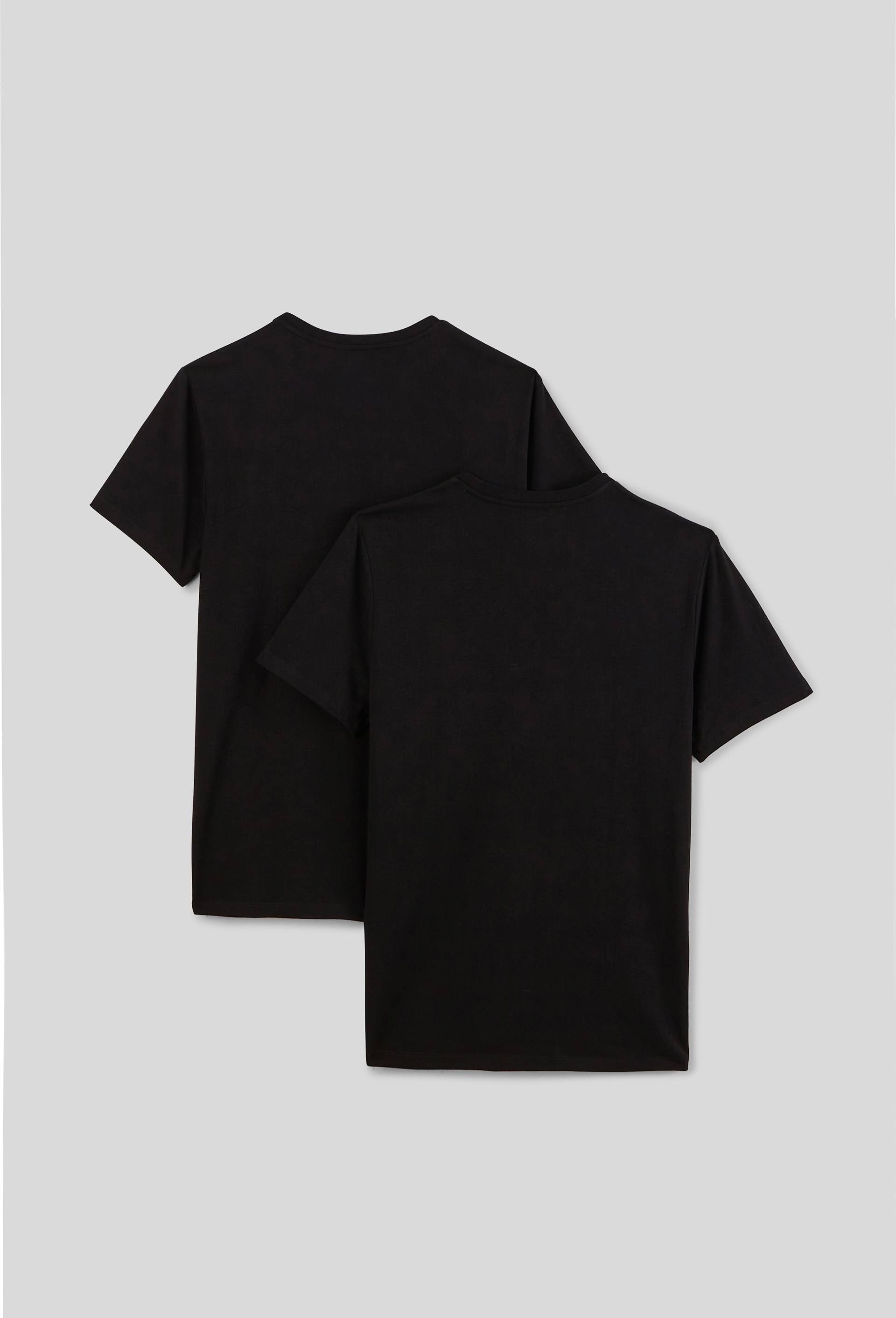 Lot de 2 t-shirts col rond en coton BIO GOTS, Noir, large image number 1
