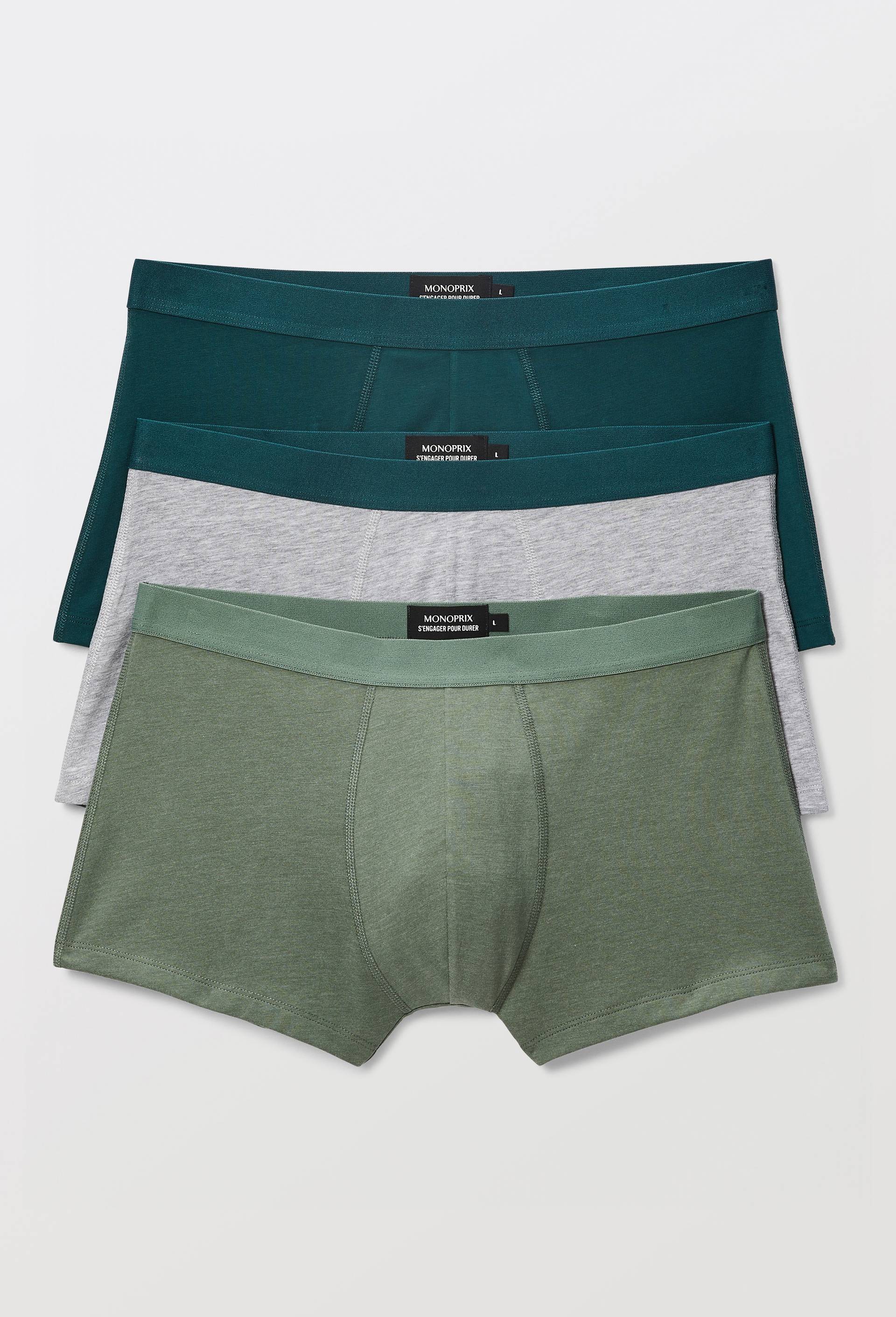 Lot de 3 boxer en coton BIO GOTS, Gris, large image number 0