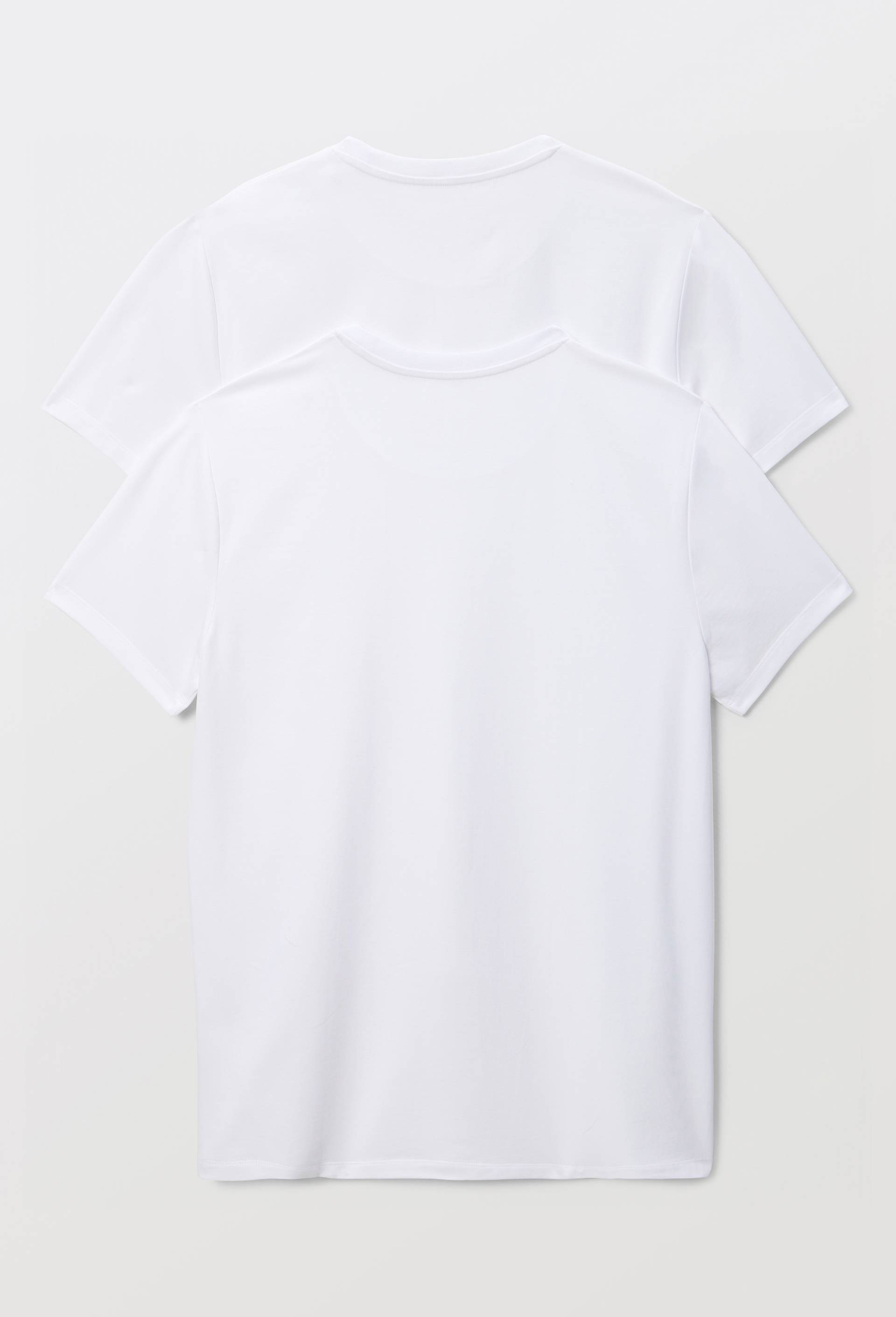 Lot de 2 t-shirts col V en coton BIO GOTS, Blanc, large image number 1