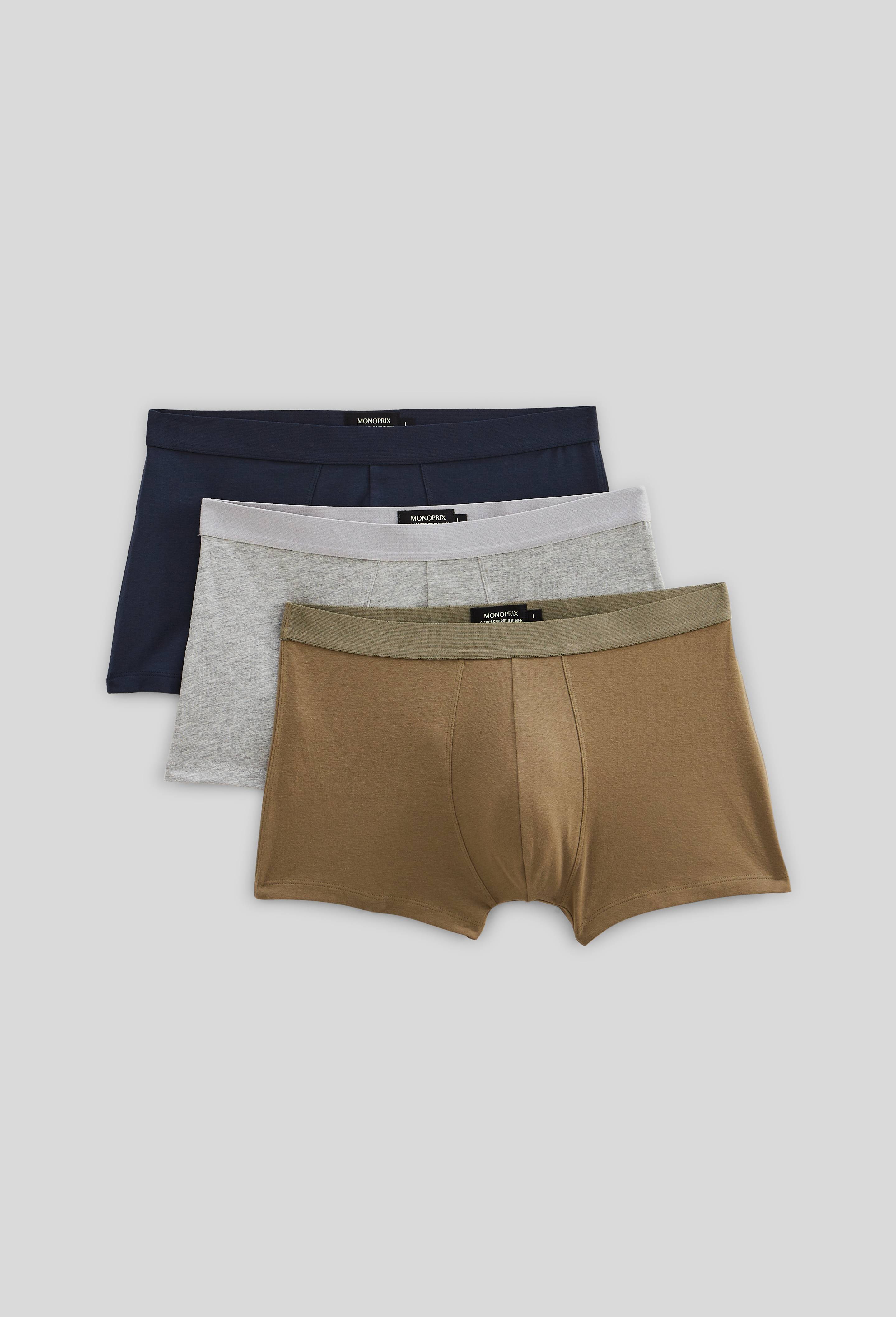 Lot de 3 boxers en coton BIO GOTS - MONOPRIX - Modalova