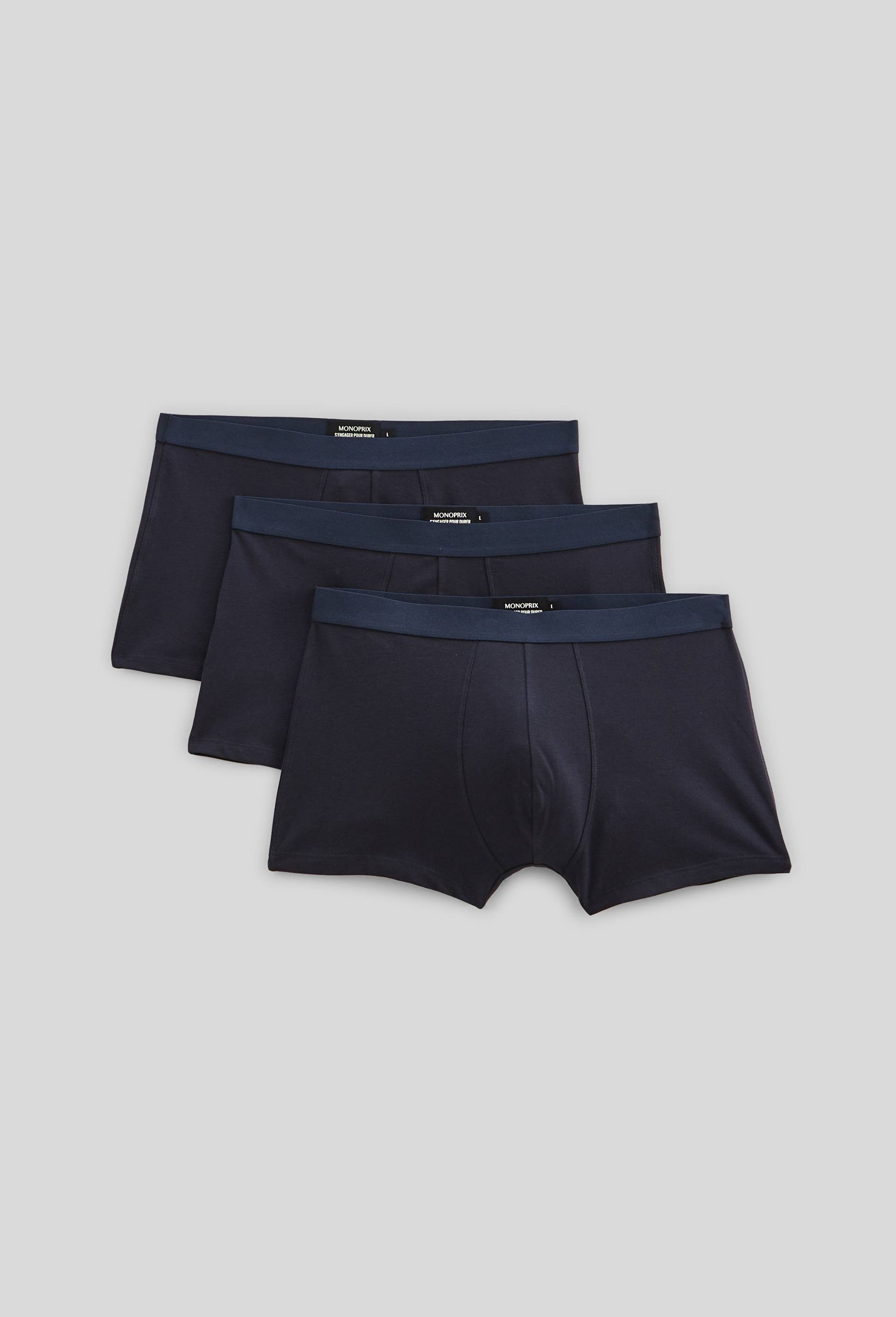 Lot de 3 boxers en coton BIO GOTS, Bleu fonc&eacute;, large image number 0