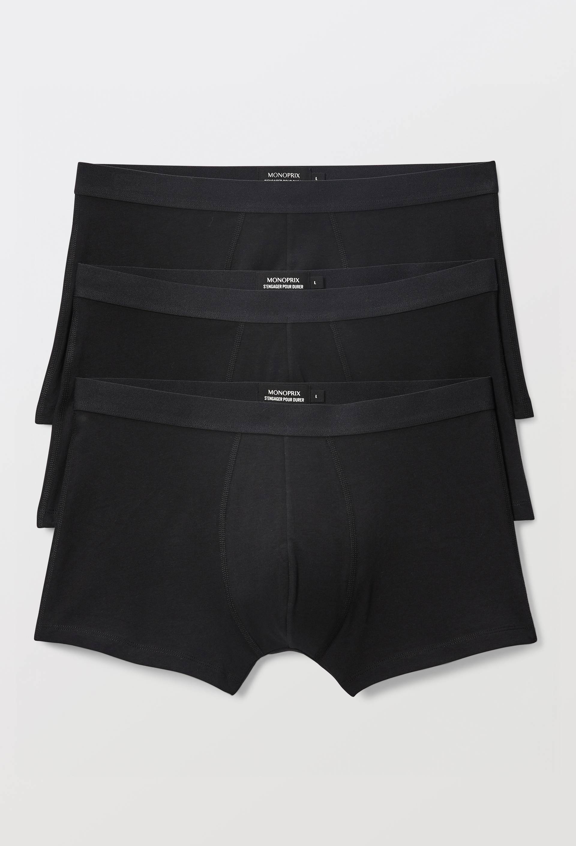 Lot de 3 boxers en coton BIO GOTS, Noir, large image number 0