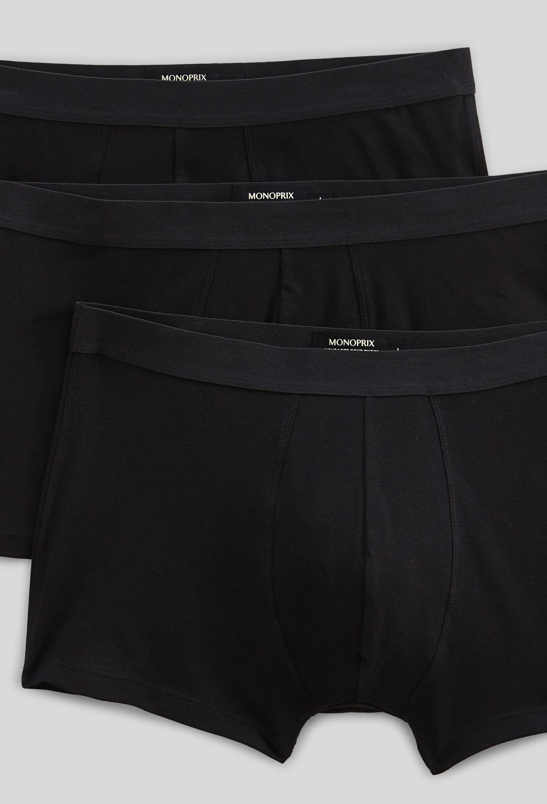 Lot de 3 boxers en coton BIO GOTS, Noir, large image number 1