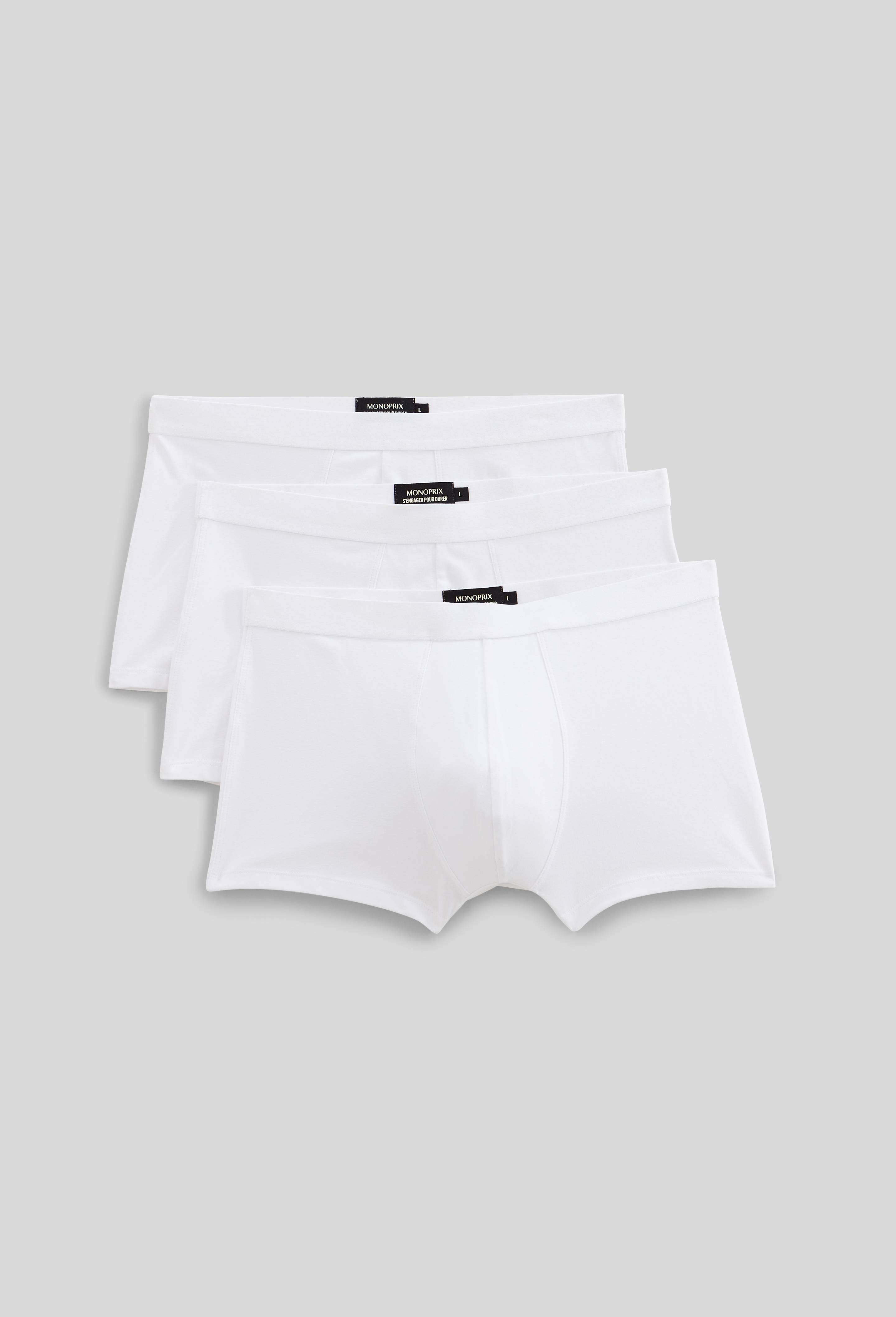 Lot de 3 boxers en coton BIO GOTS, Blanc, swatch image