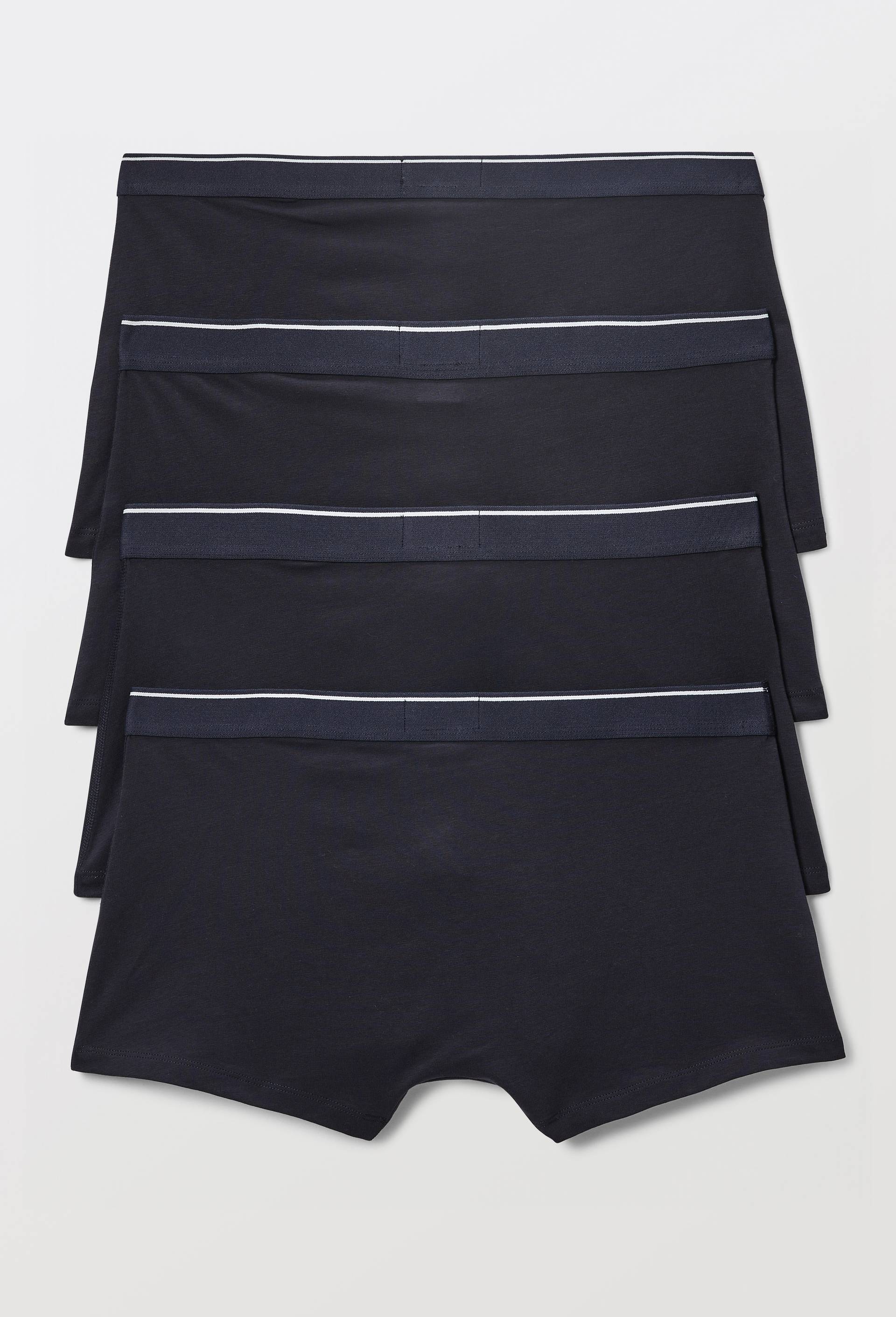 Lot de 4 boxers en coton bio, certifi&eacute; OEKO-TEX, Bleu fonc&eacute;, large image number 1.0