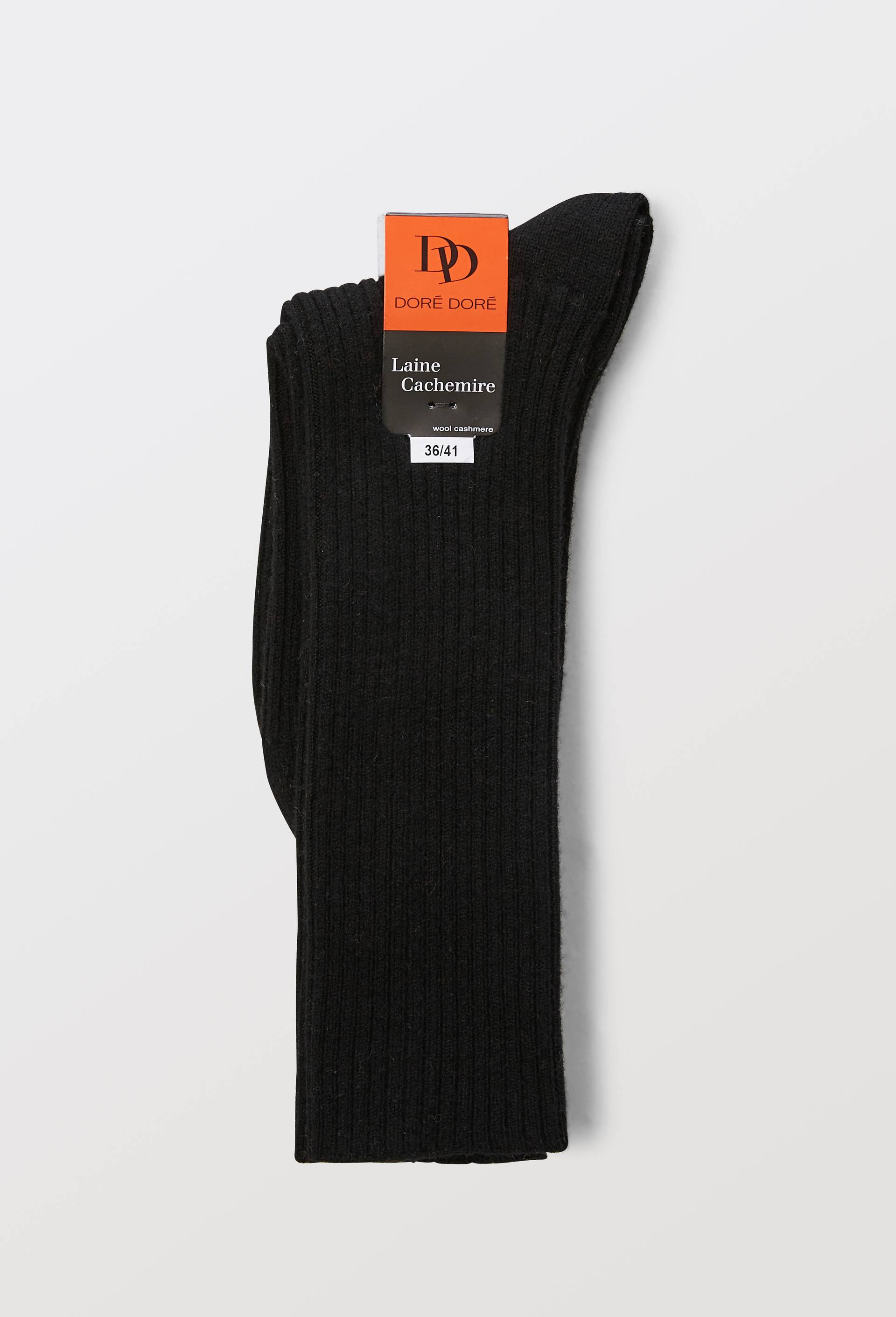 Paire de chaussettes hautes contenant du cachemire Dore Dore, Noir, large image number 3.0