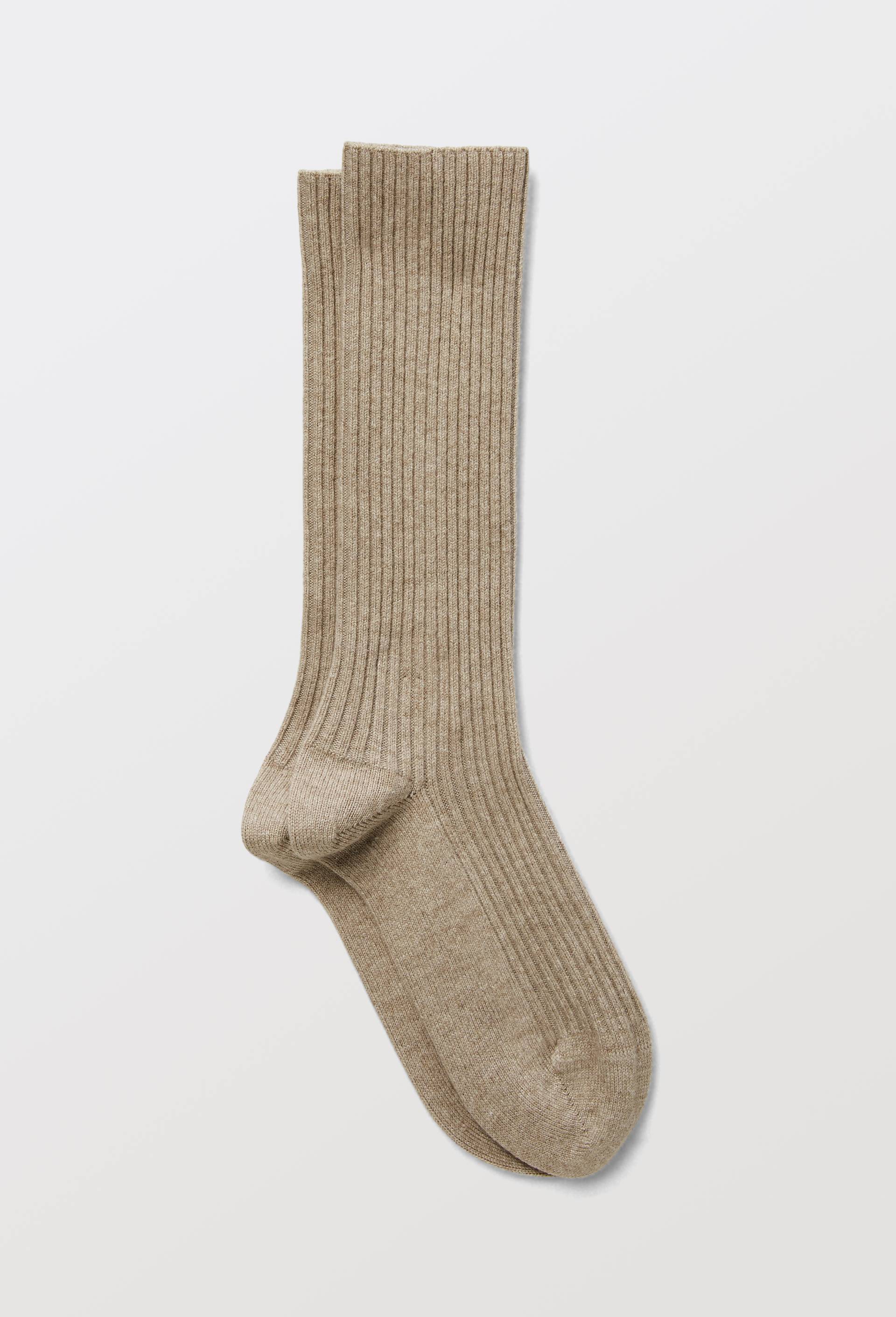 Paire de chaussettes hautes contenant du cachemire Dore Dore, Brun clair, large image number 0