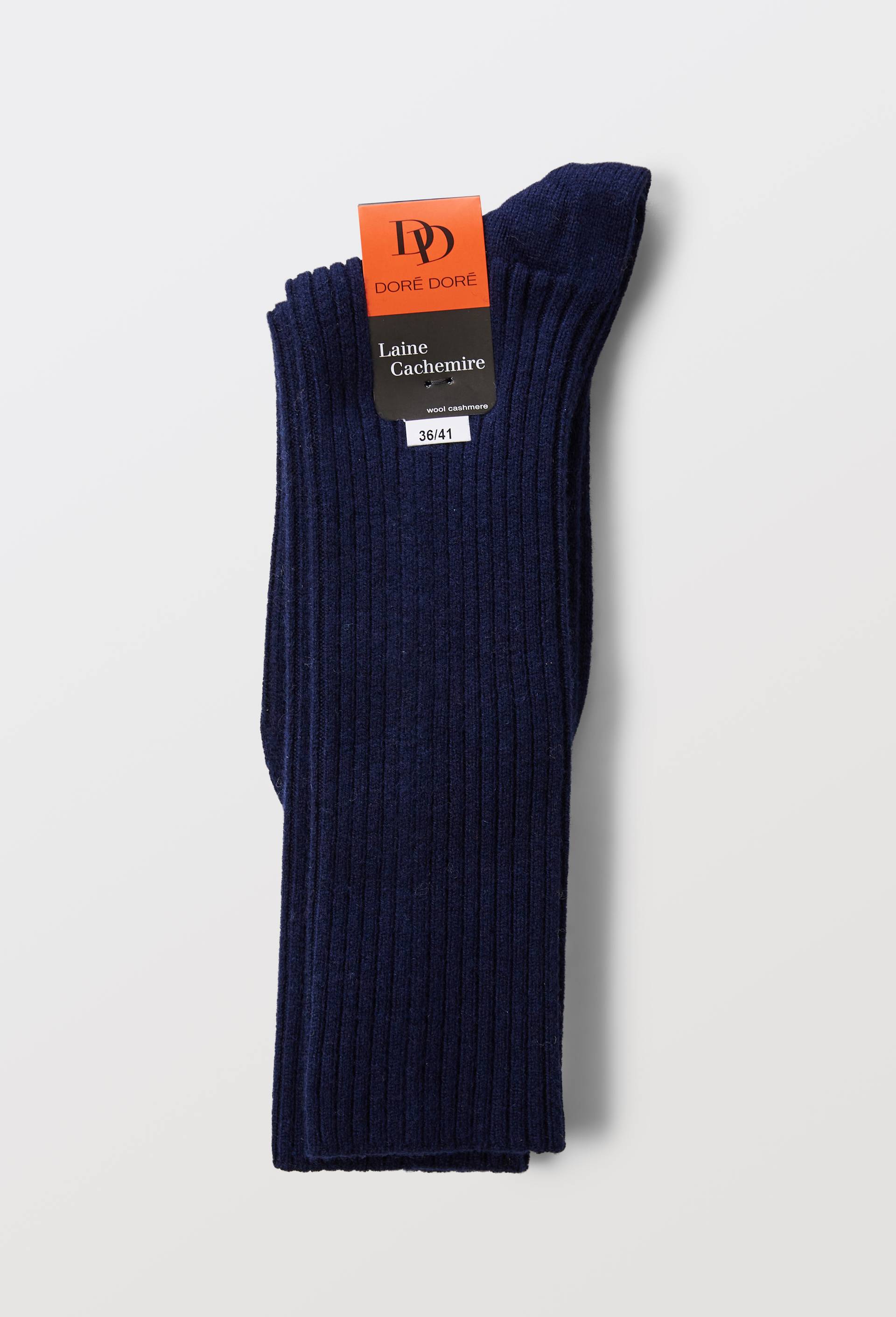 Paire de chaussettes hautes contenant du cachemire Dore Dore, Bleu fonc&eacute;, large image number 2