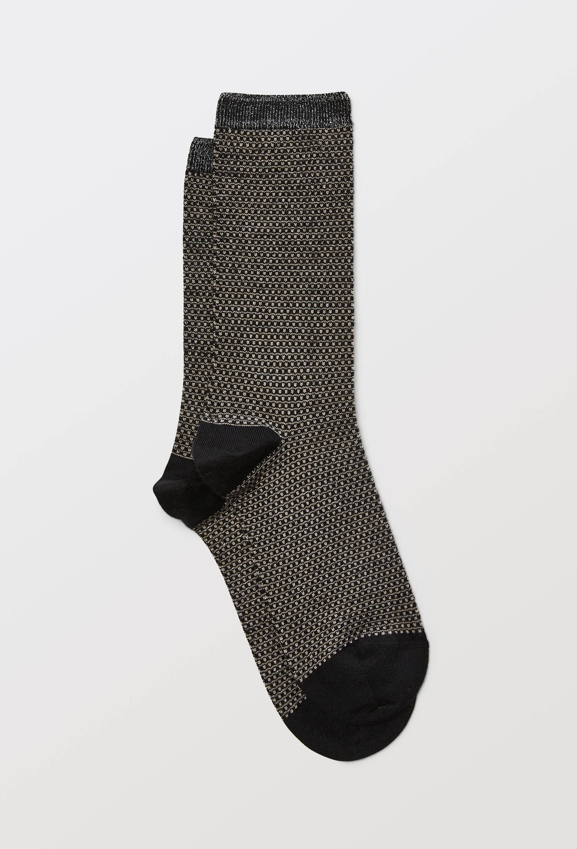 Paire de chaussettes fantaisie avec lurex Dor&eacute; Dor&eacute;, Noir, large image number 0.0
