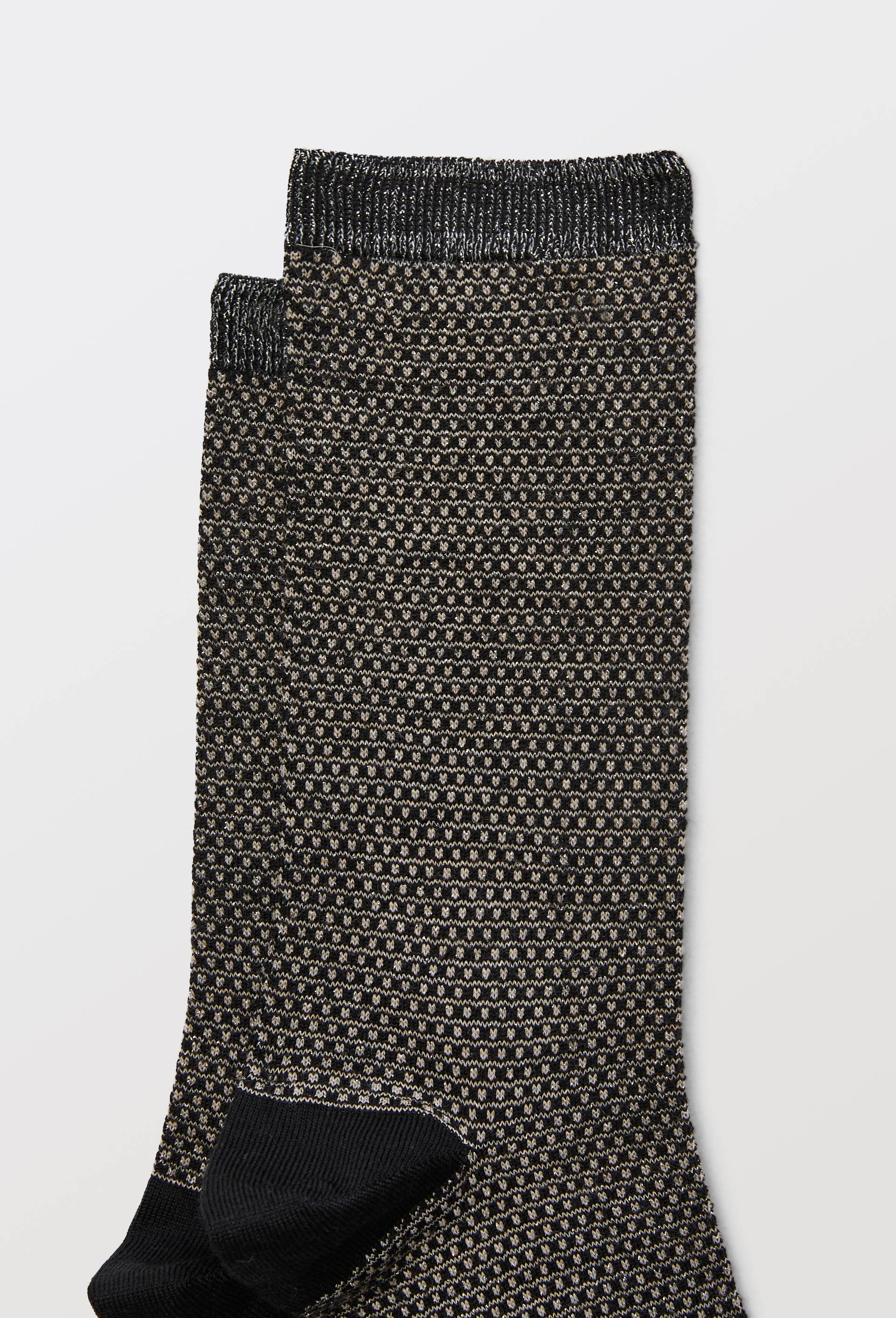 Paire de chaussettes fantaisie avec lurex Dor&eacute; Dor&eacute;, Noir, large image number 2