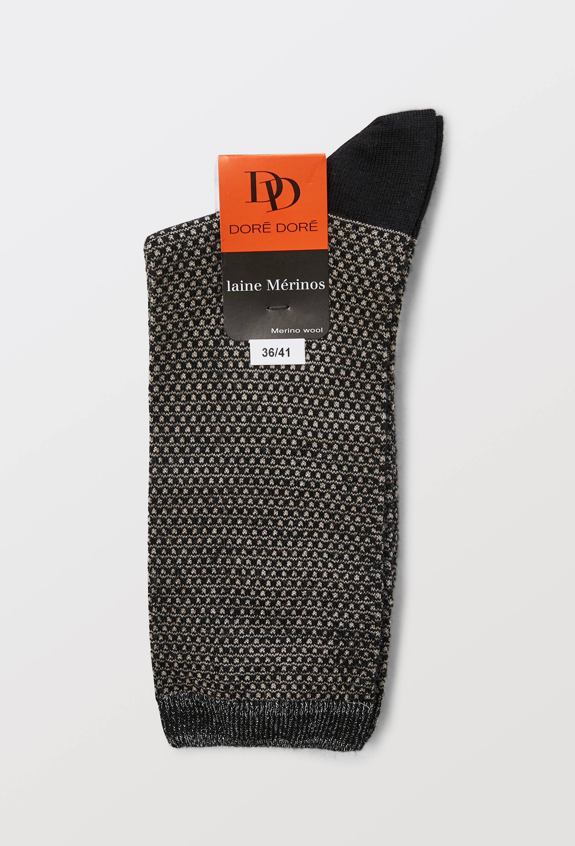 Paire de chaussettes fantaisie avec lurex Dor&eacute; Dor&eacute;, Noir, large image number 3
