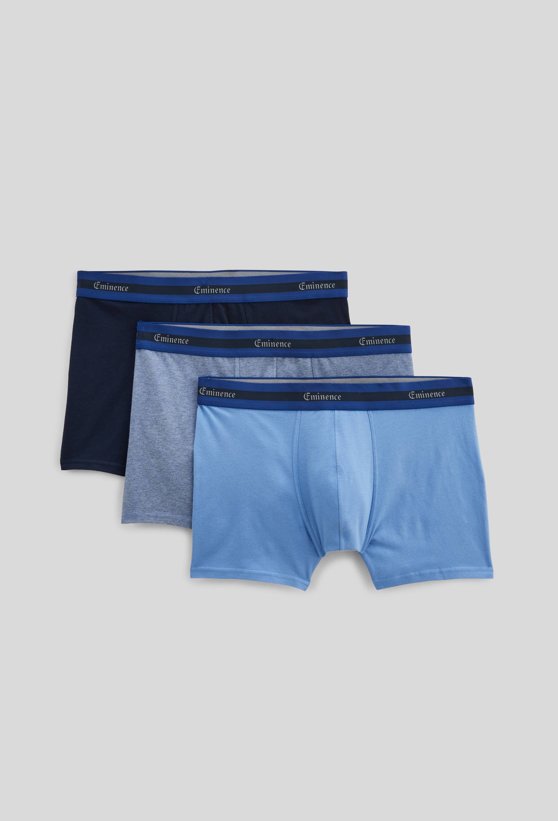 Lot de 3 boxer en coton BIO Eminence, certifié OEKO-TEX, Bleu, swatch image