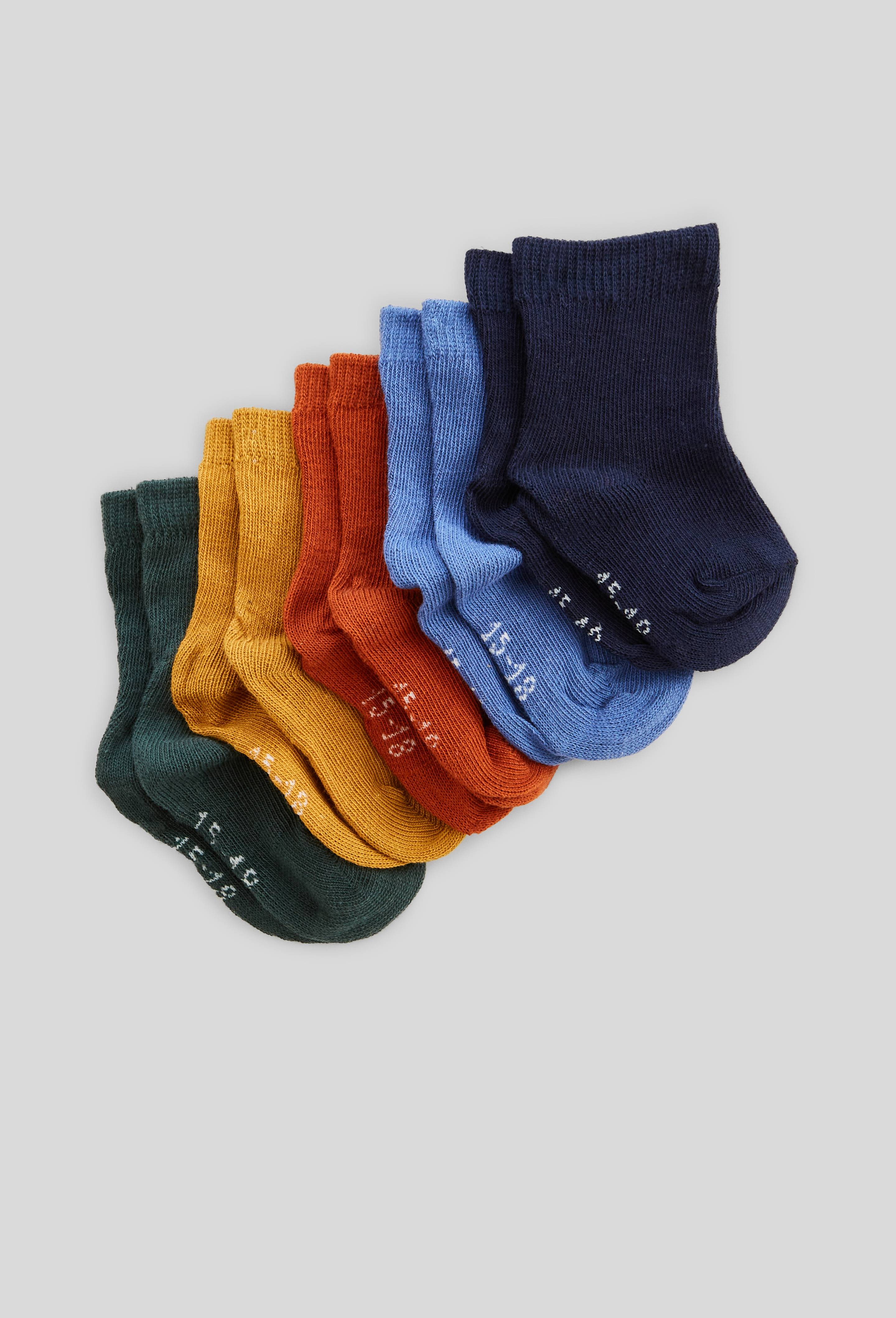 Lot de 5 paires de chaussettes unies contenant du coton BIO, Vert fonc&eacute;, large image number 0